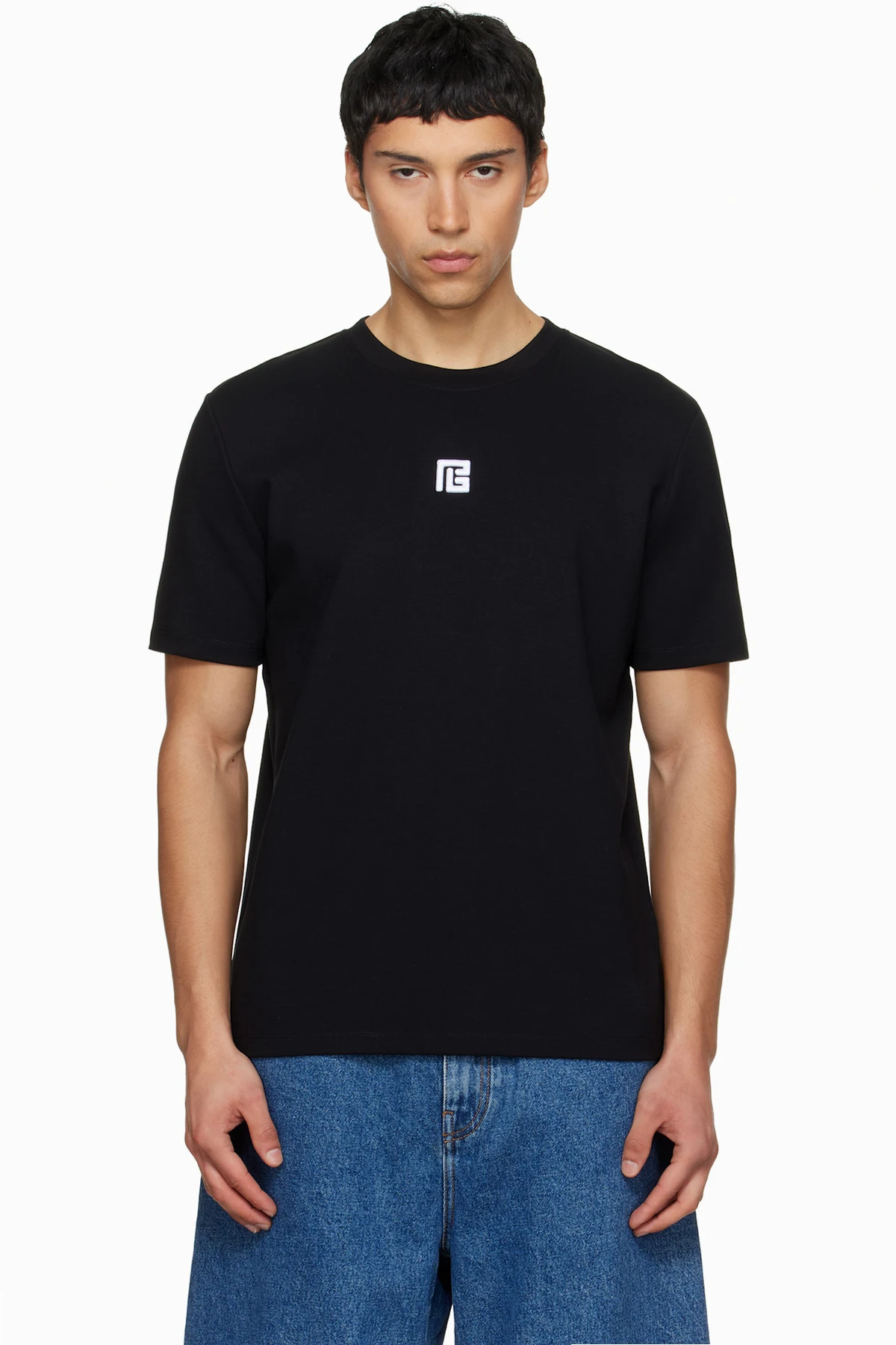 Black Embroidered Logo T-shirt