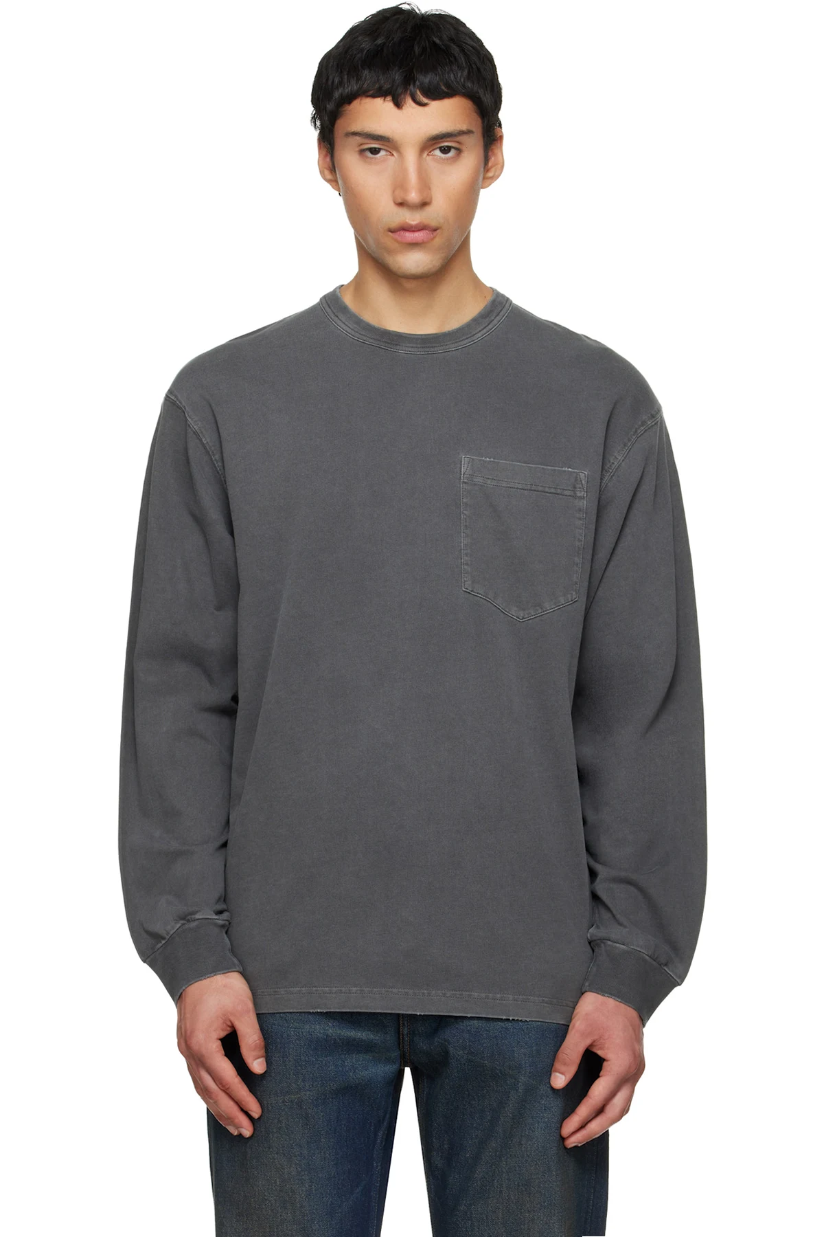 Gray L/S Torion Pocket T-shirt