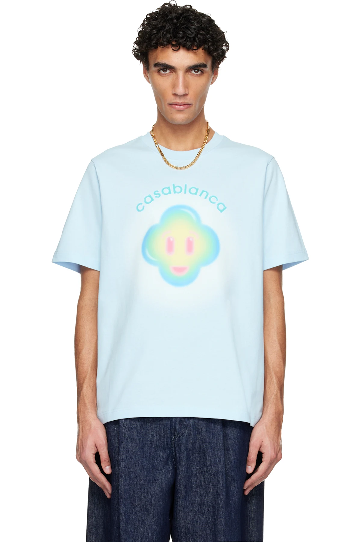 Blue Airbrush Smiley Classic T-shirt