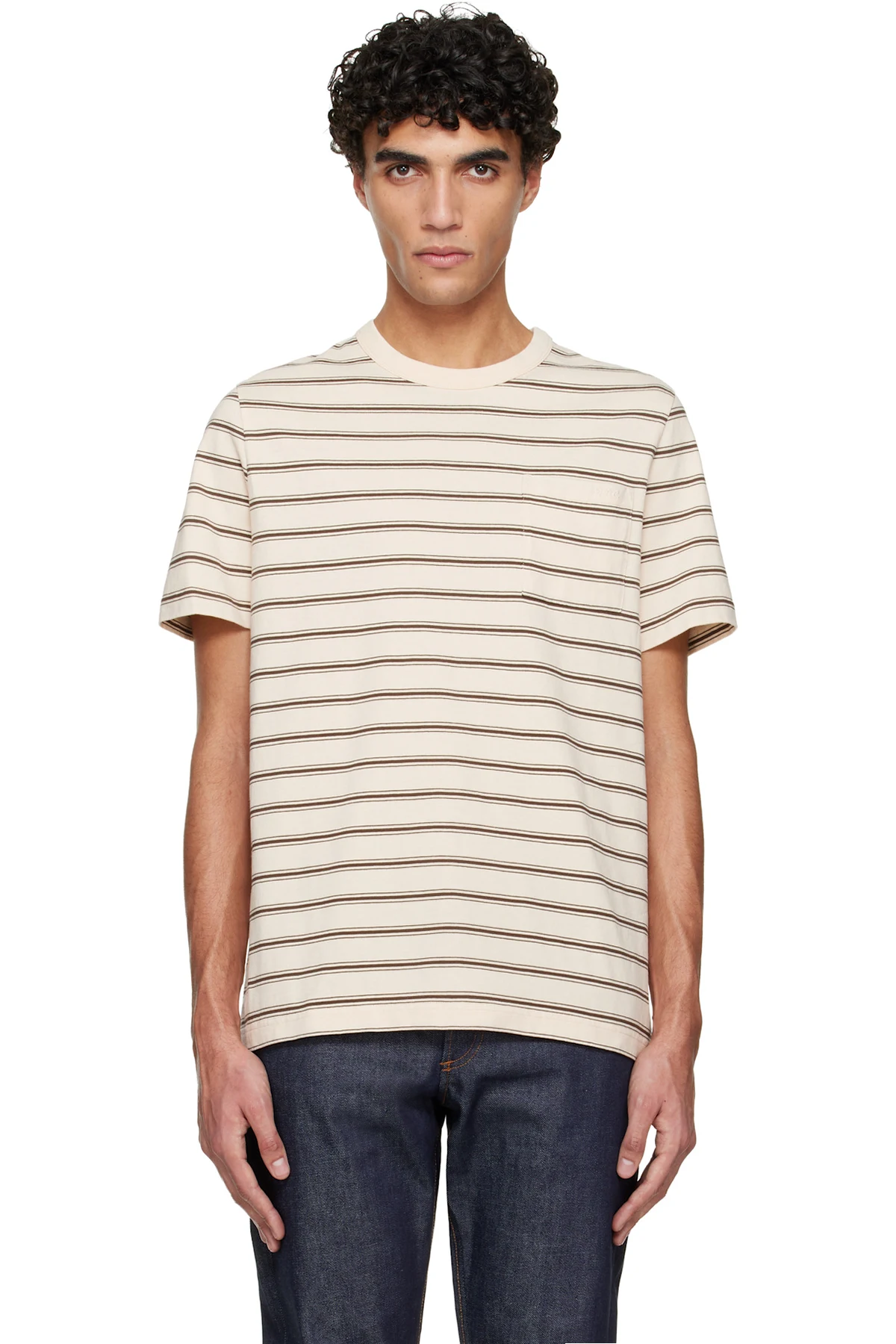 Beige Striped T-shirt
