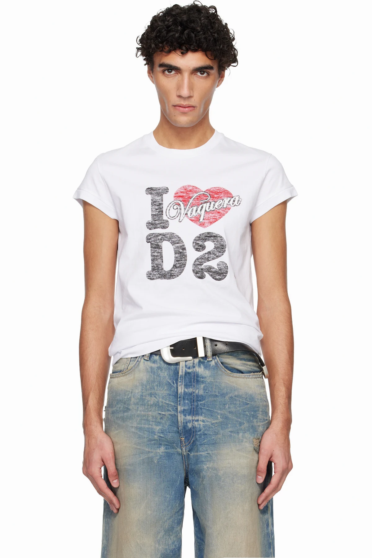 White Vaquera Edition Destroyed Cup Sleeves T-shirt