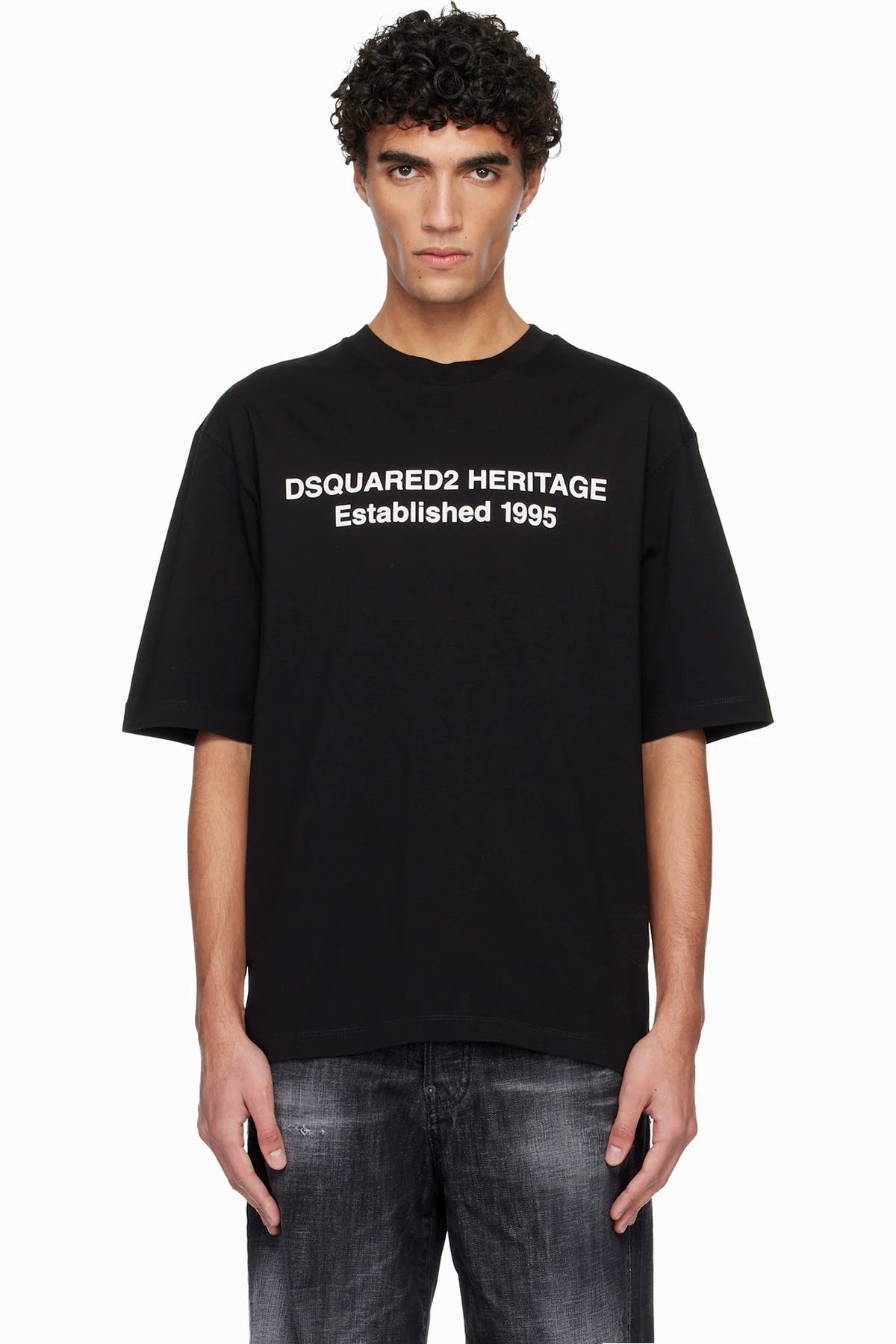 Black Loose Fit 'Heritage' T-shirt