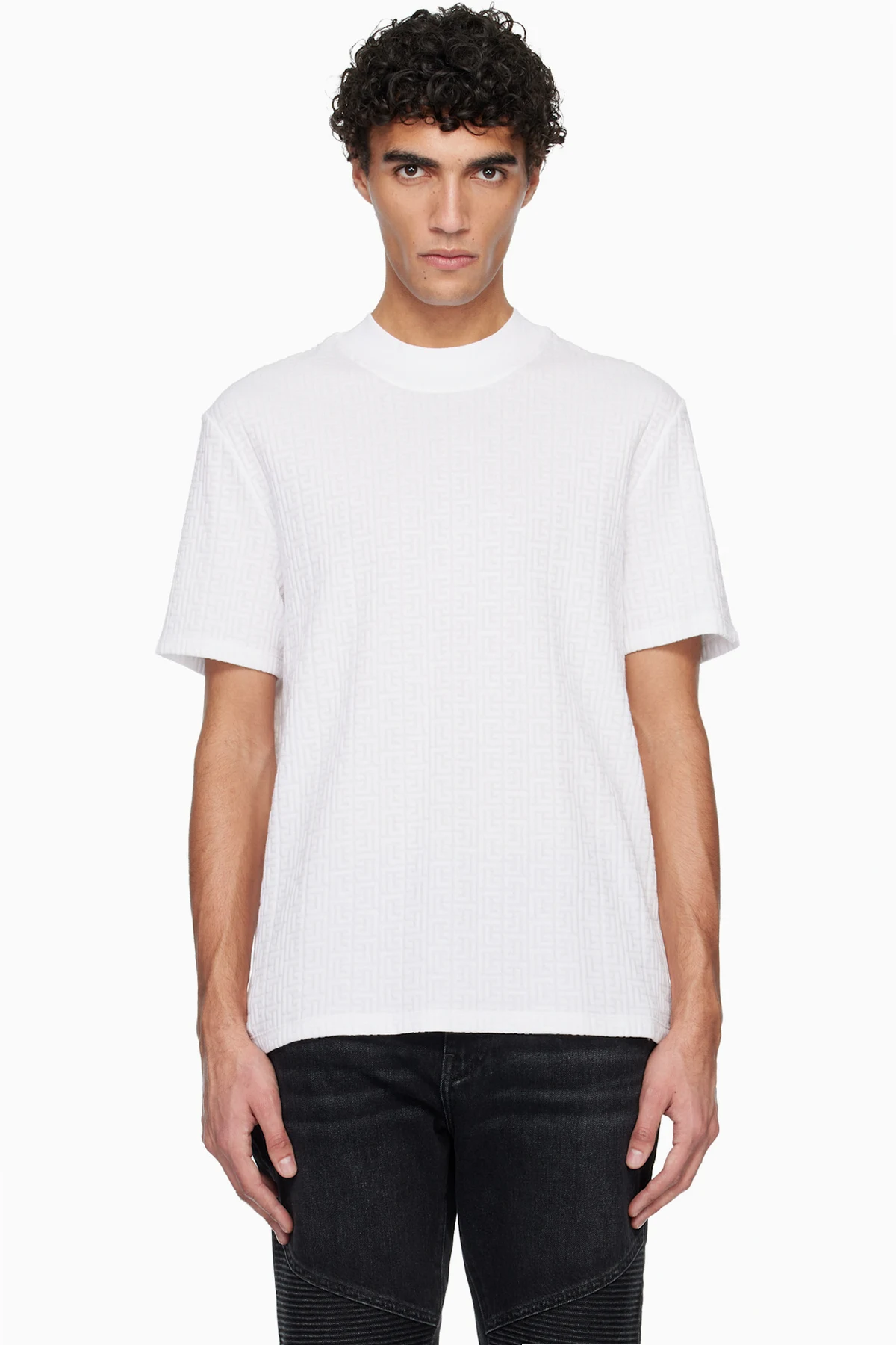 White Monogram Sponge T-shirt