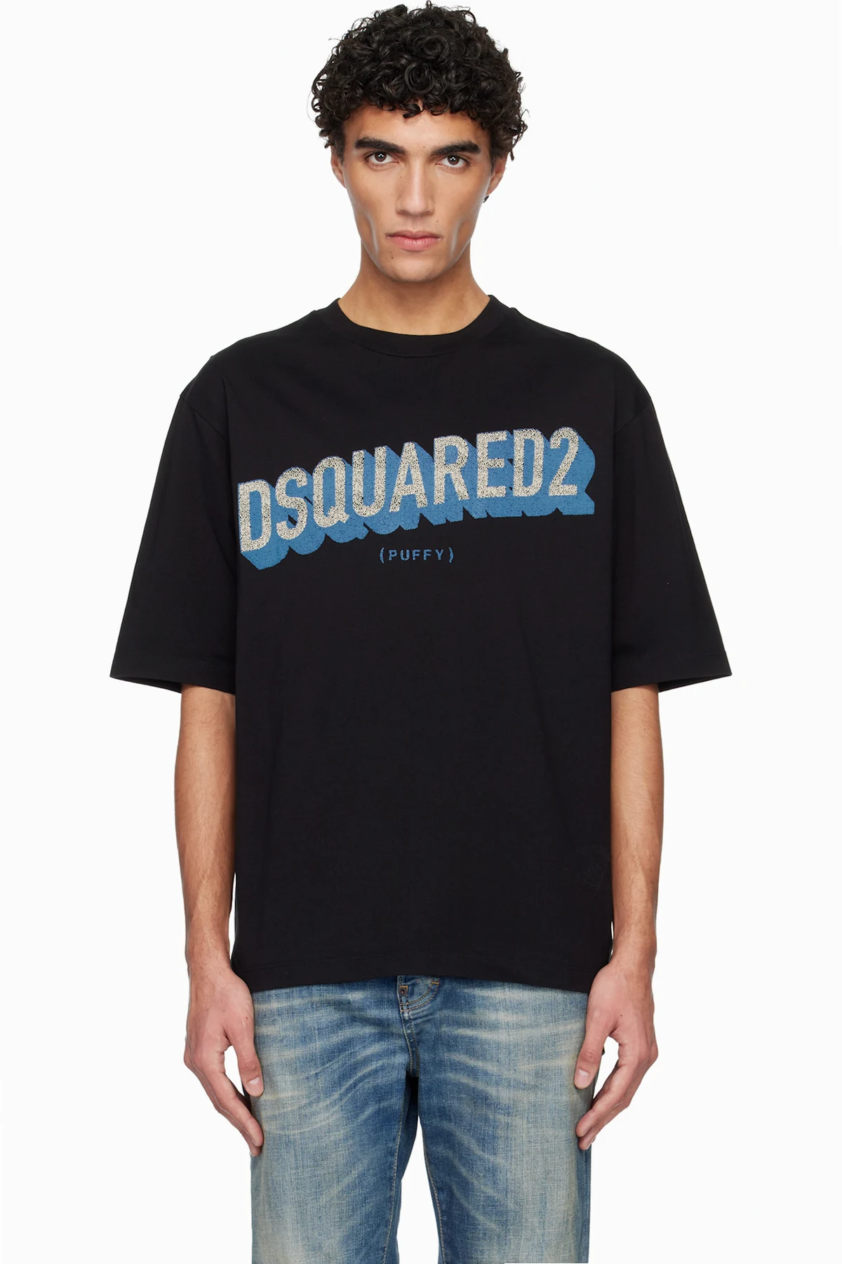 Black 3D Logo Loose Fit T-shirt