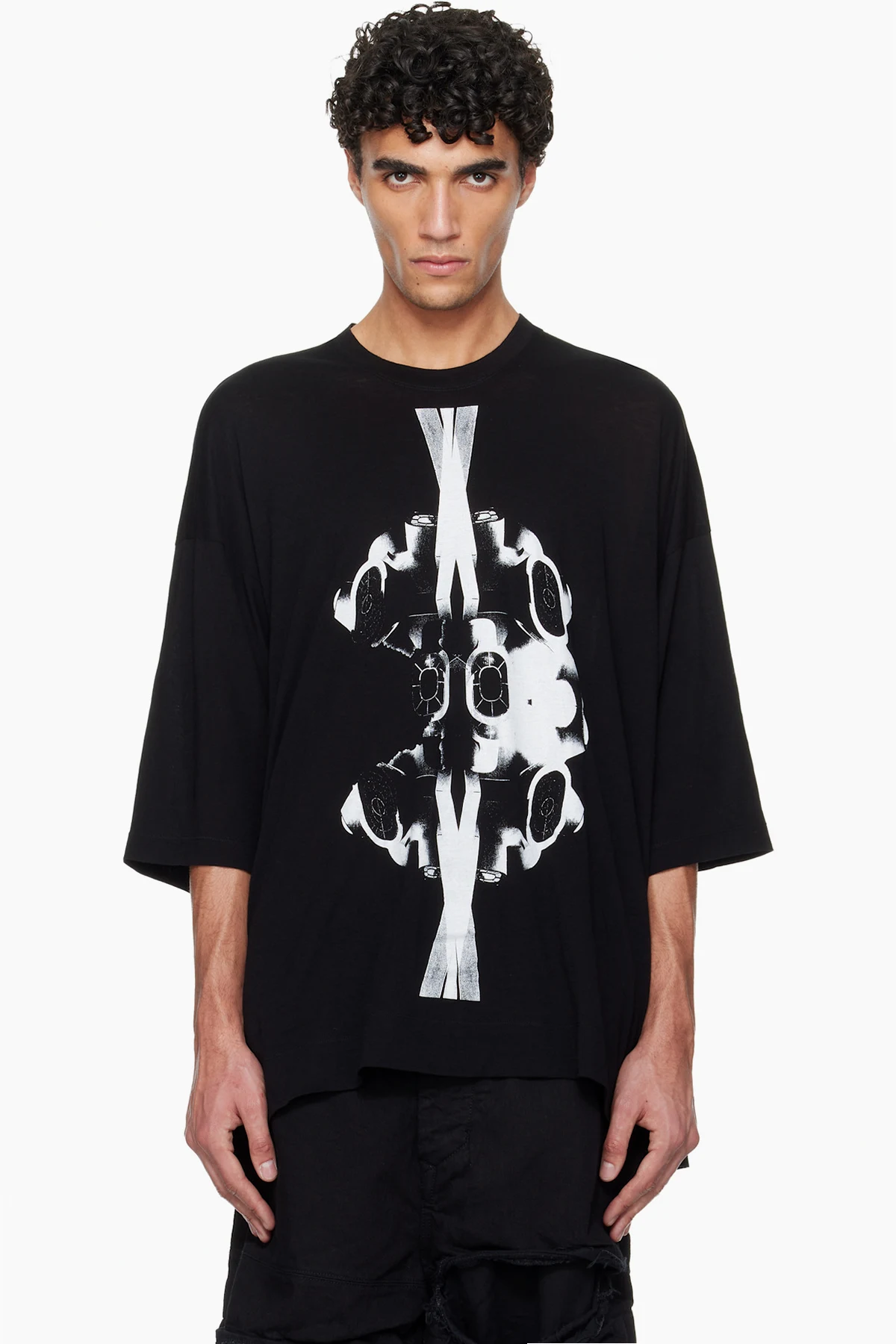 Black Numinous Print Over T-shirt
