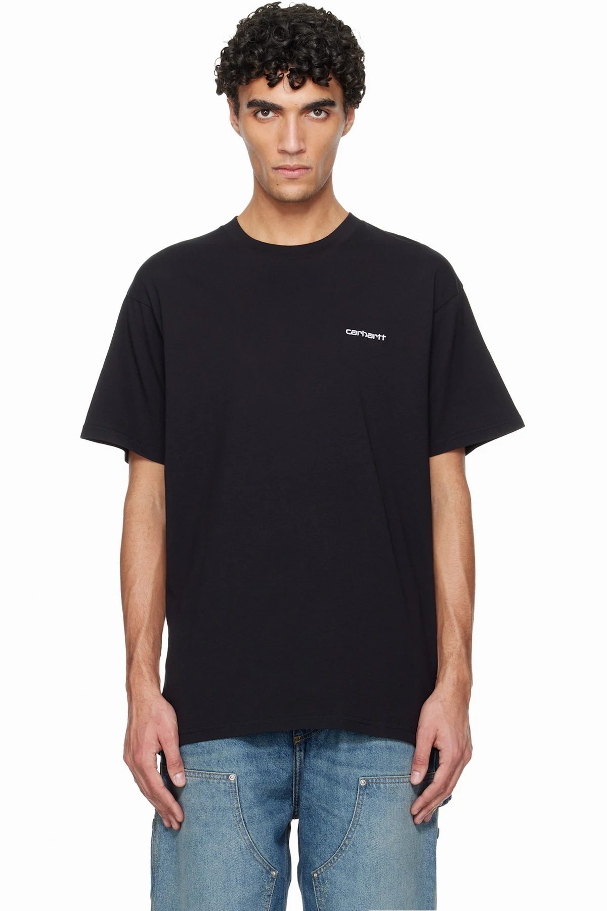 Black Script Embroidery T-shirt