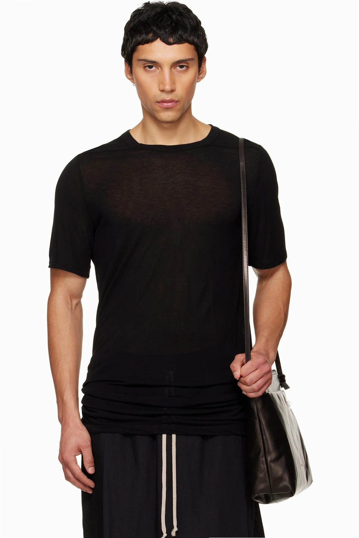 Black Temple Level Silk T-shirt