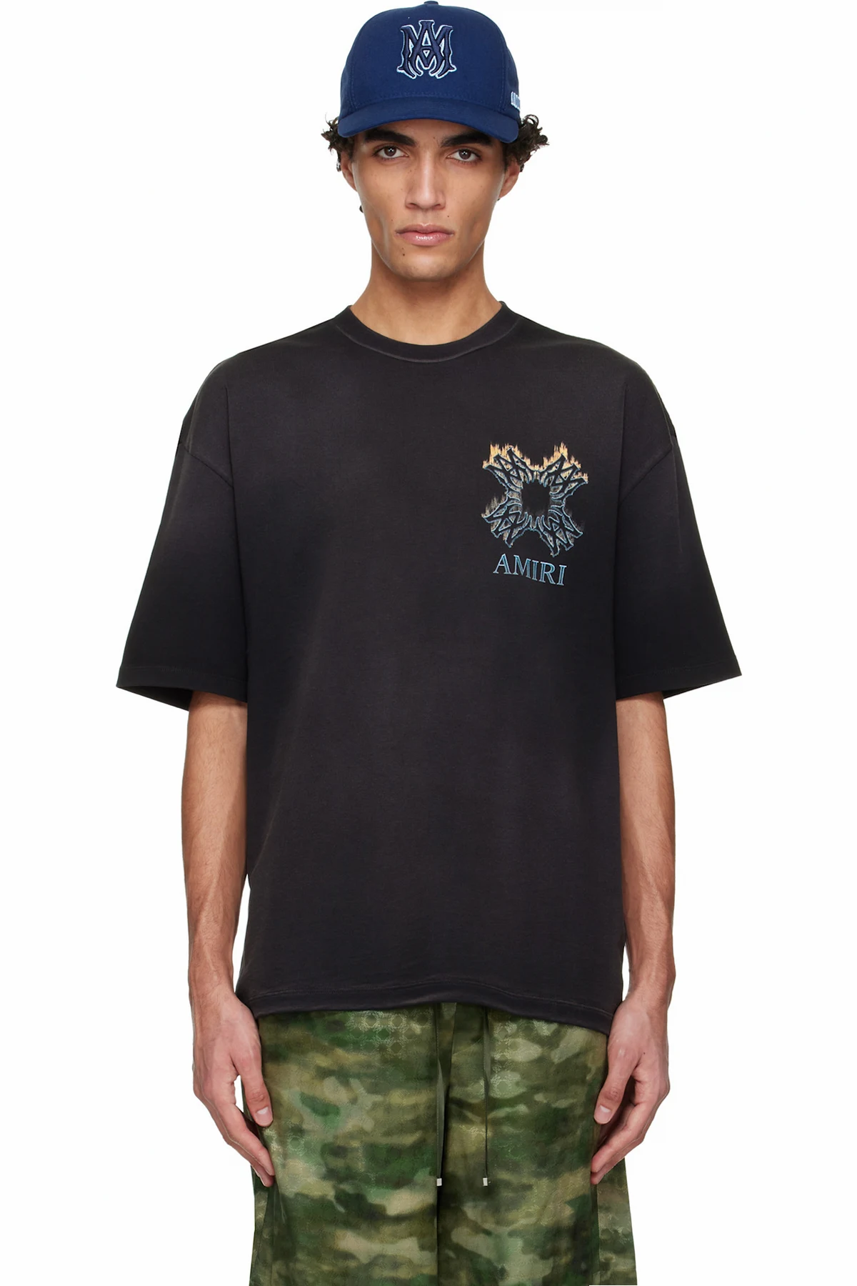 Black MA Quad Flames Oversized T-shirt