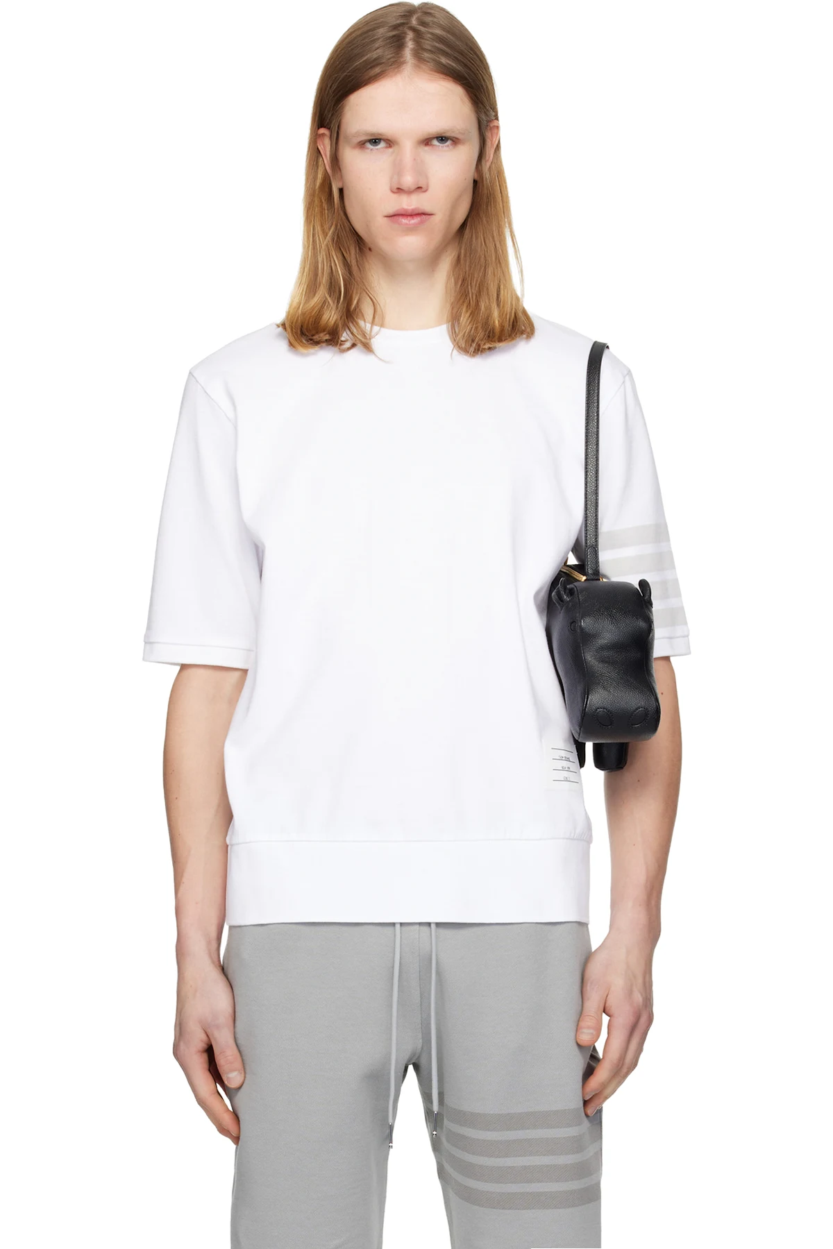 White Cotton Jersey 4-Bar T-shirt