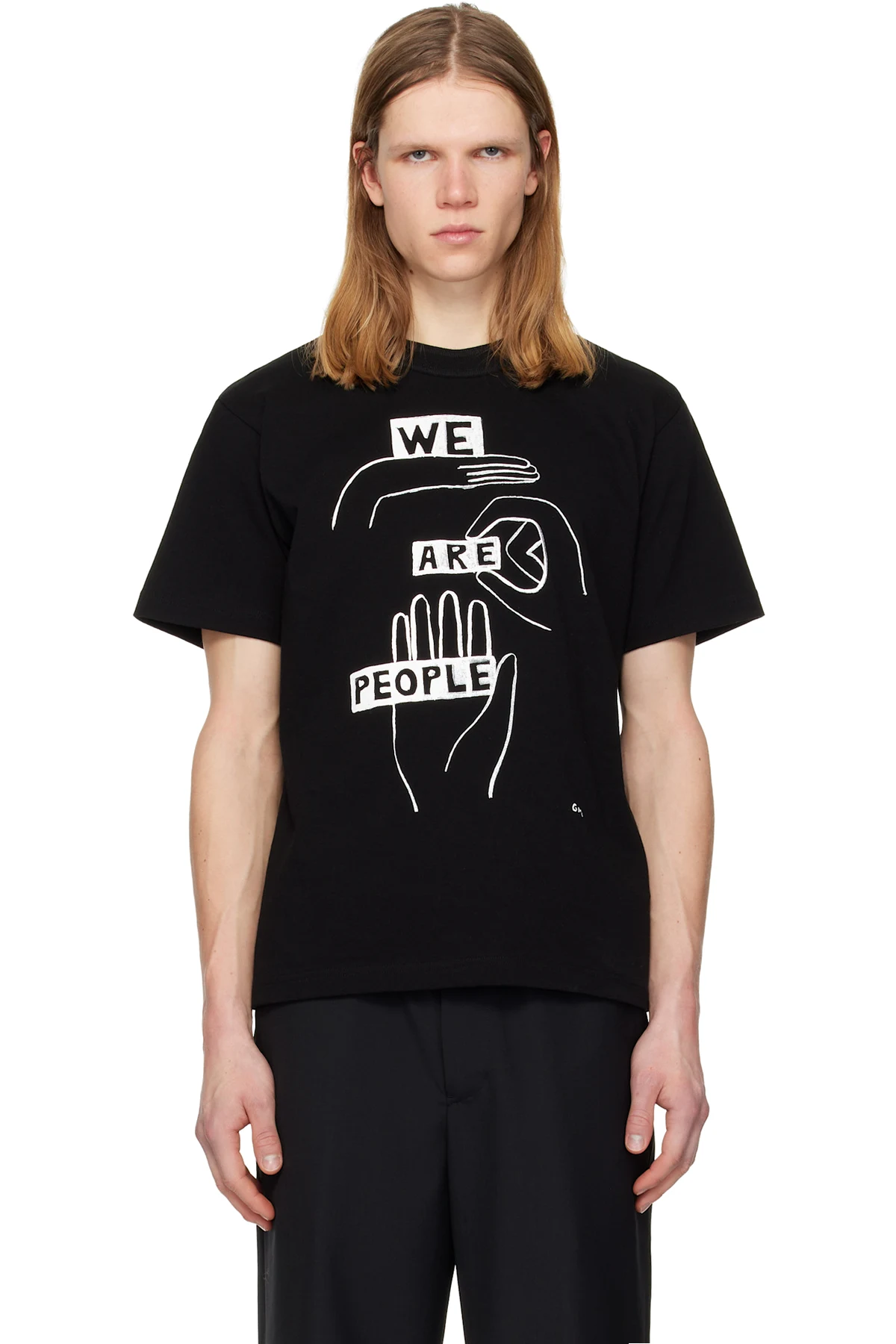 Black 'geoff sacai' Print T-shirt