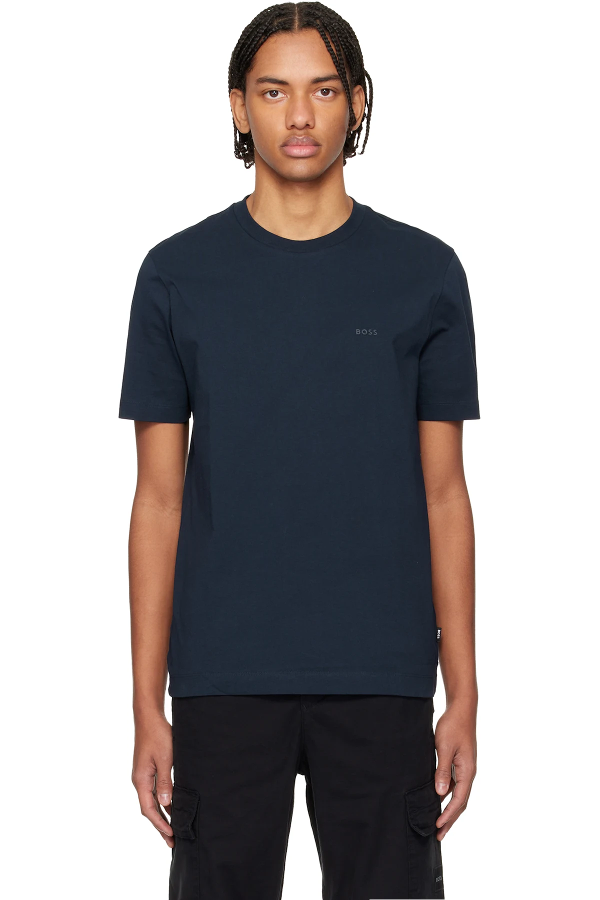 Navy Logo Cotton Jersey T-shirt
