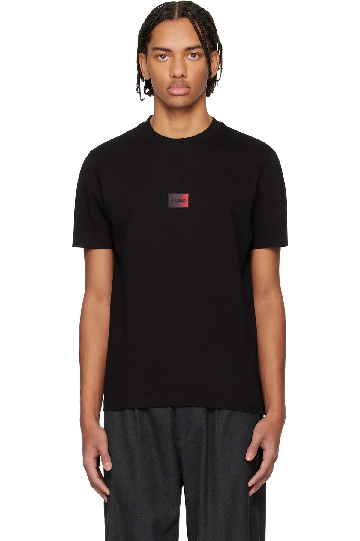 Black Gradient-Logo Cotton Jersey T-shirt