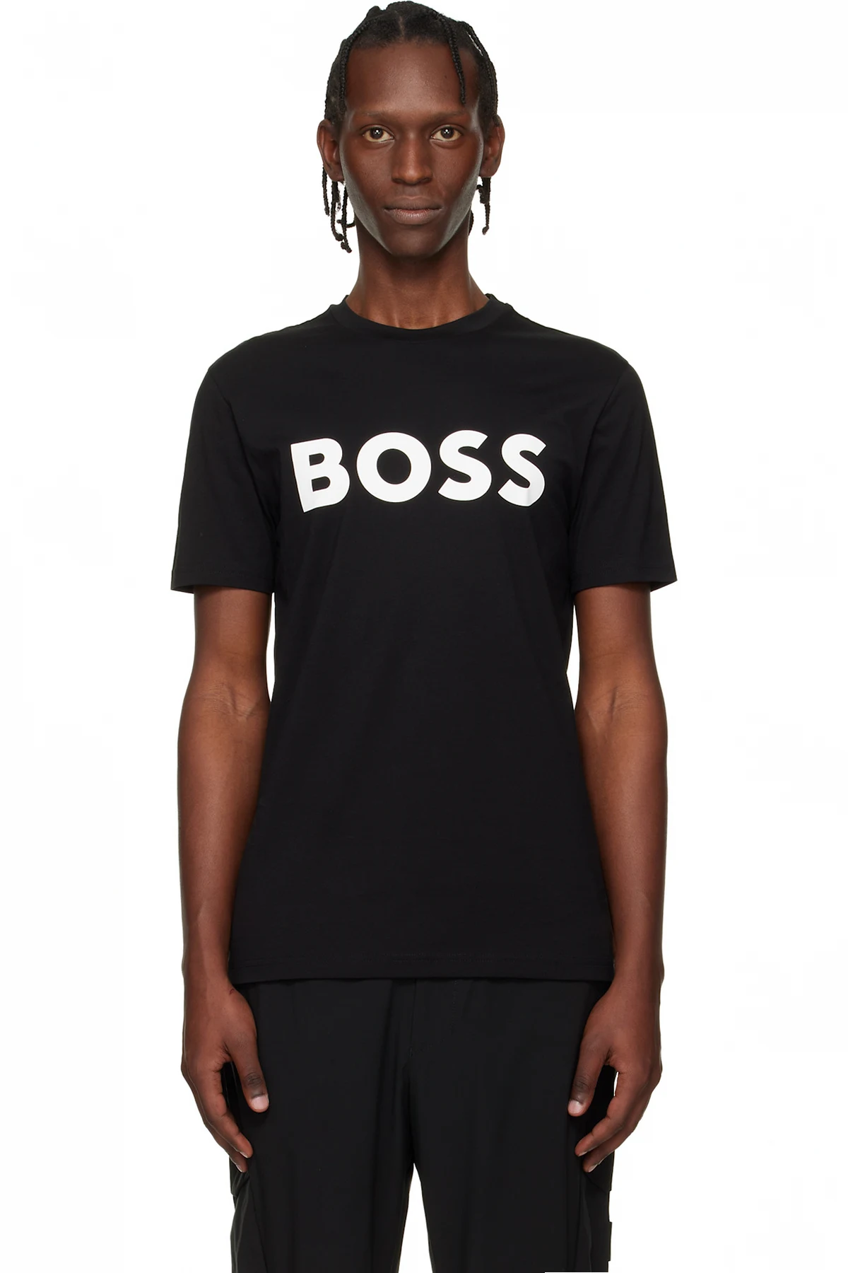 Black Large Logo Print Cotton-Jersey T-shirt
