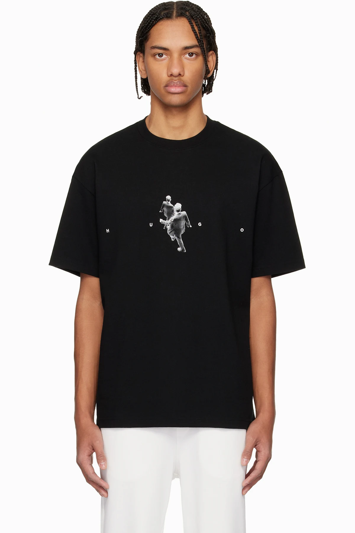 Black Graphic-Artwork Cotton Jersey T-shirt