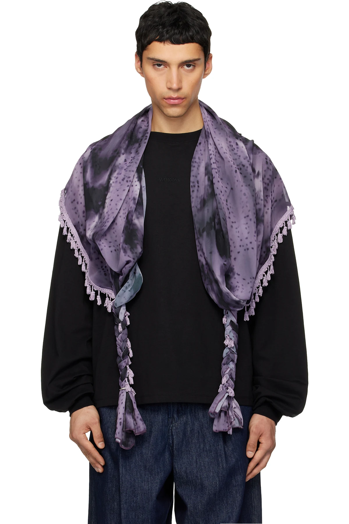 Black Scarf Long-Sleeve T-shirt