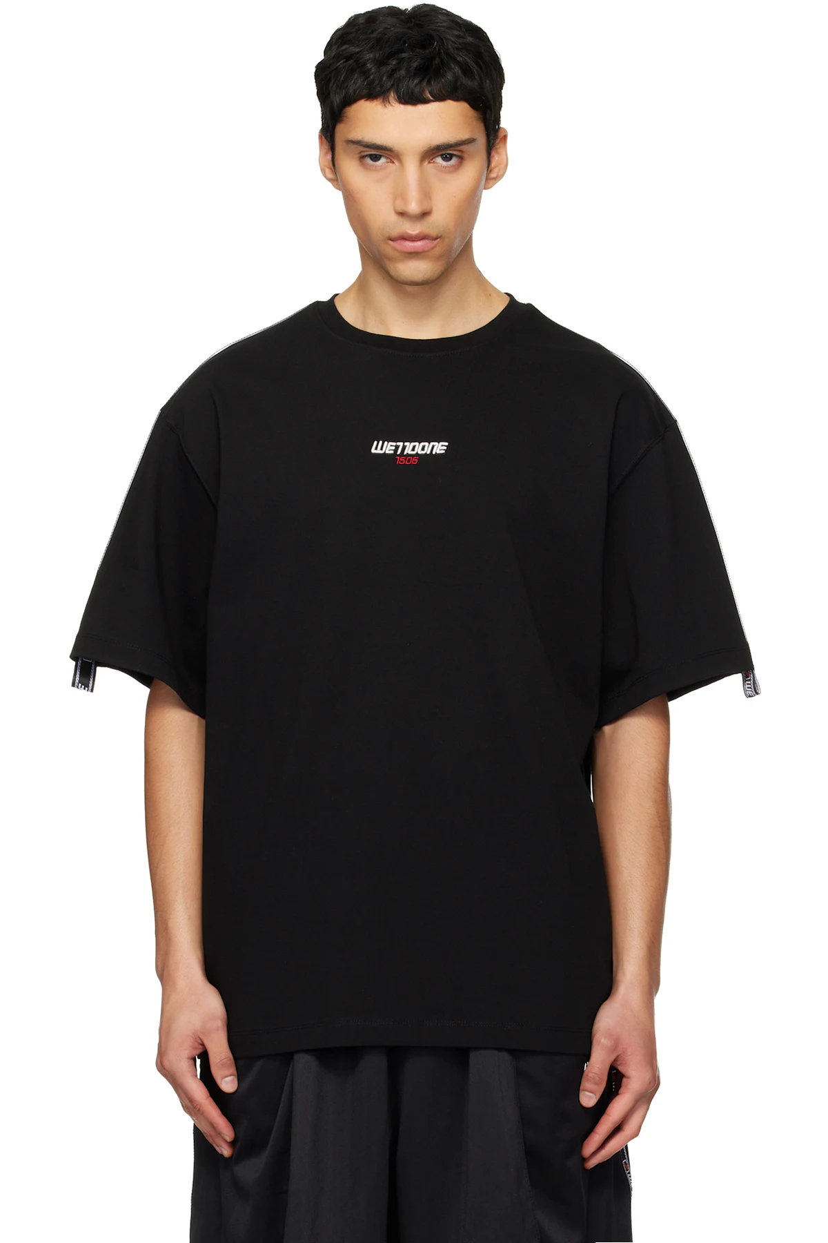 Black '1506' Logo Tape T-shirt