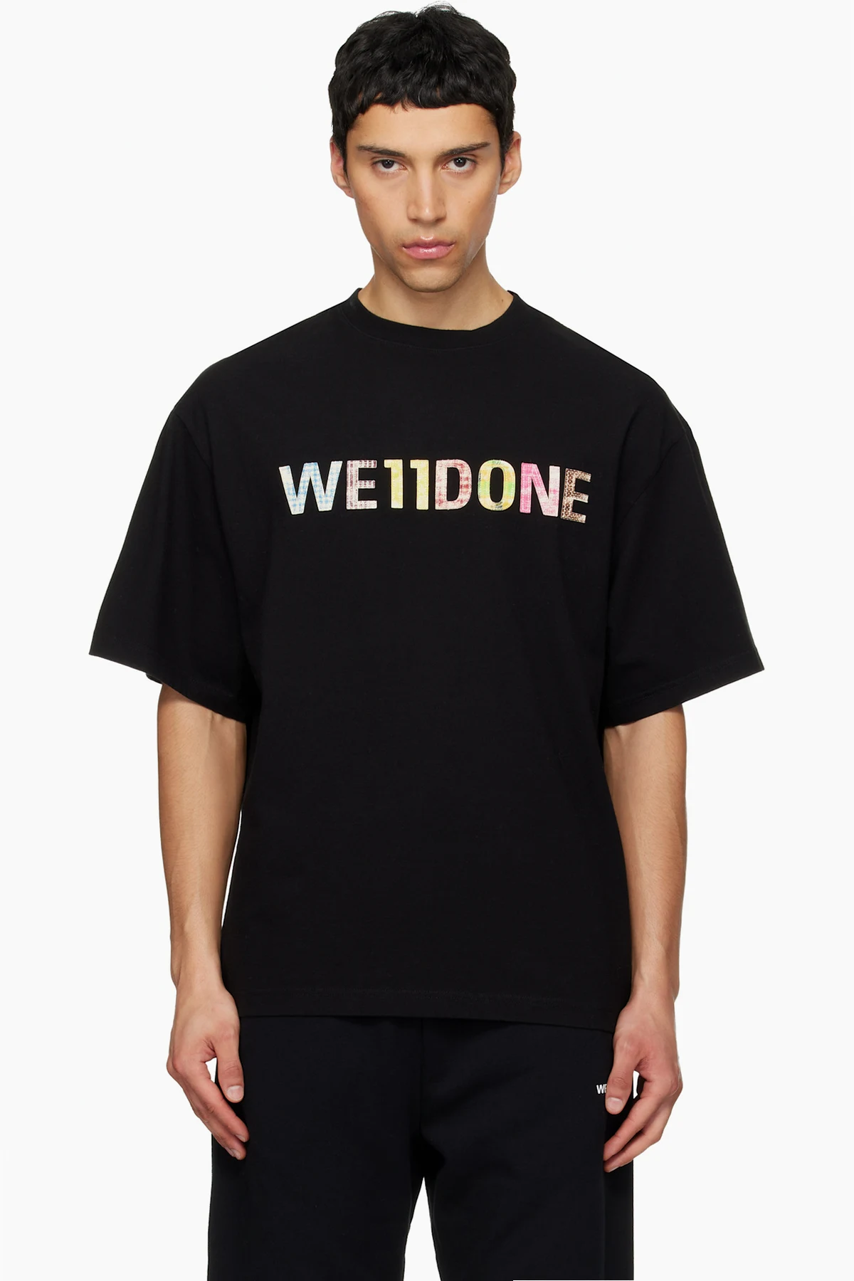 Black 'WE11DONE' Patchwork T-shirt