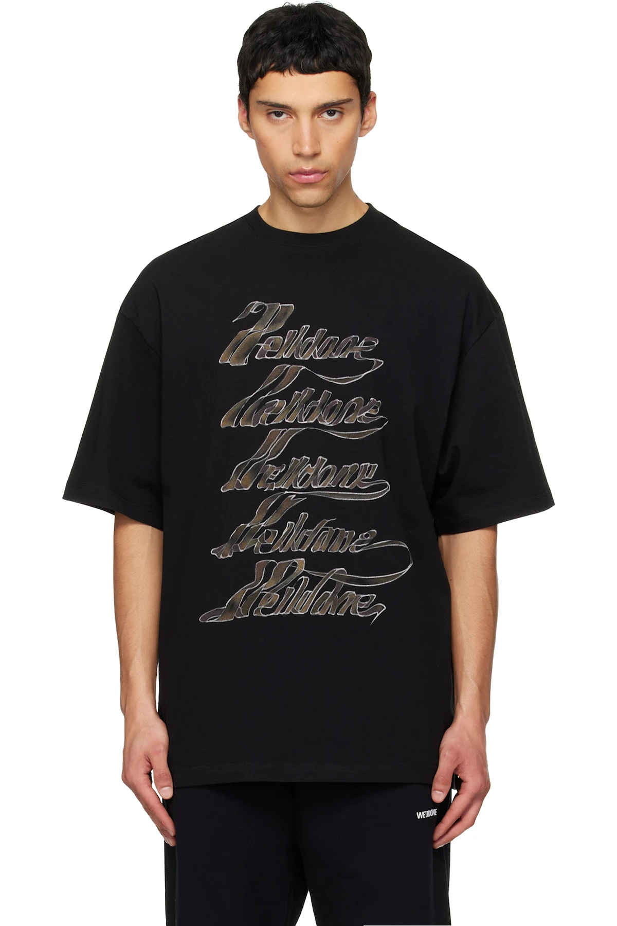 Black 'WE11DONE' Multi Logo T-shirt