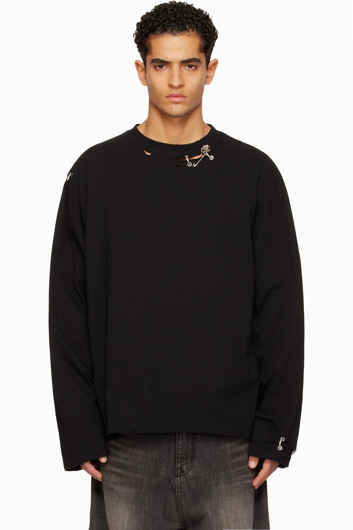 Black Rose & Piercing Long Sleeve T-shirt