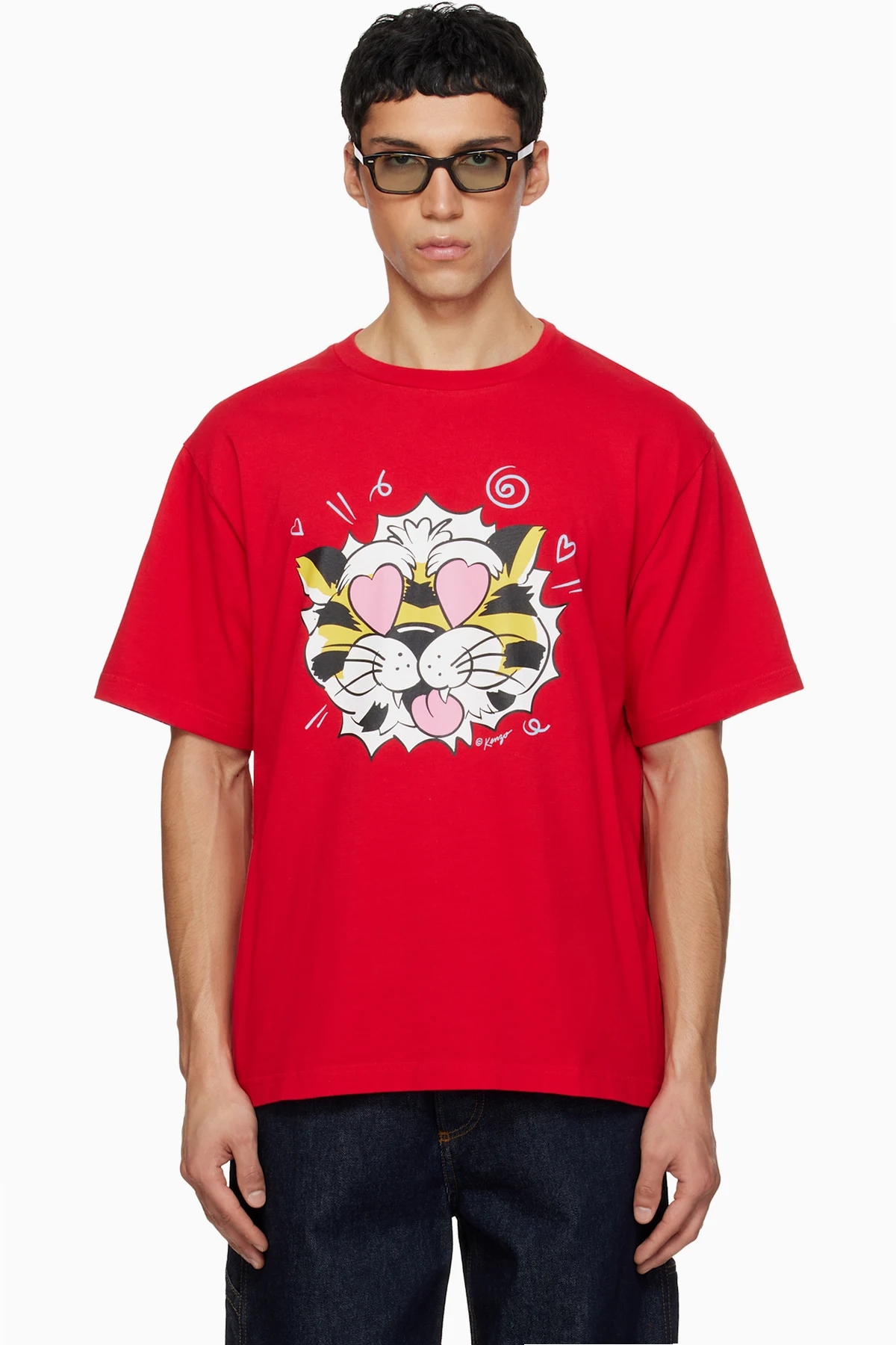 Red Kenzo Paris 'KENZO Wild Tiger' Oversized T-shirt