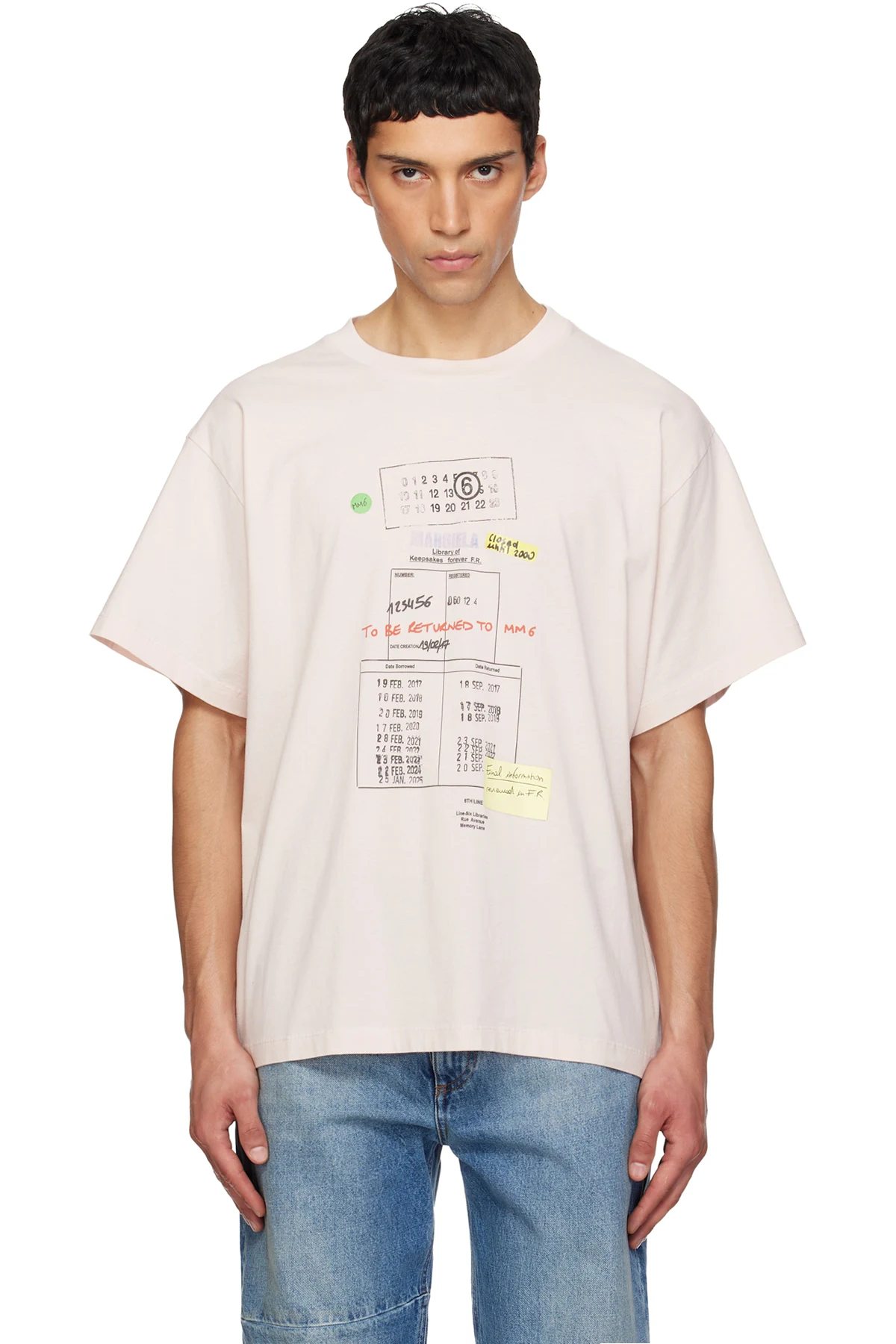 Pink Library Stamp T-shirt