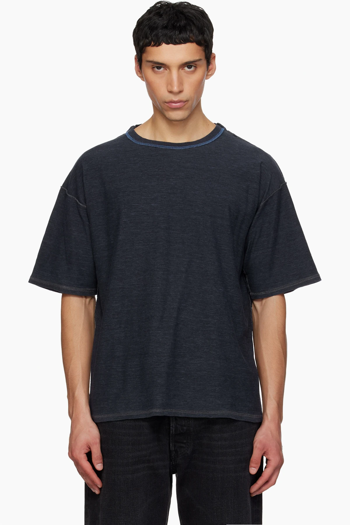 Navy Exposed Seam T-shirt