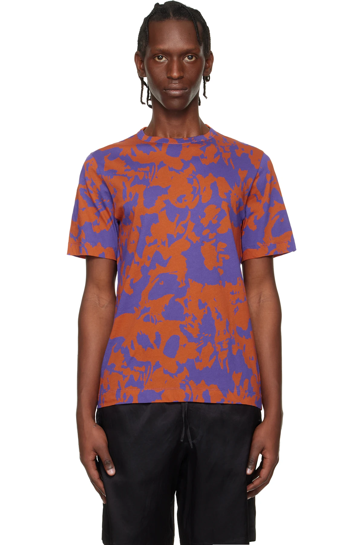 Orange & Purple Printed Cotton T-shirt