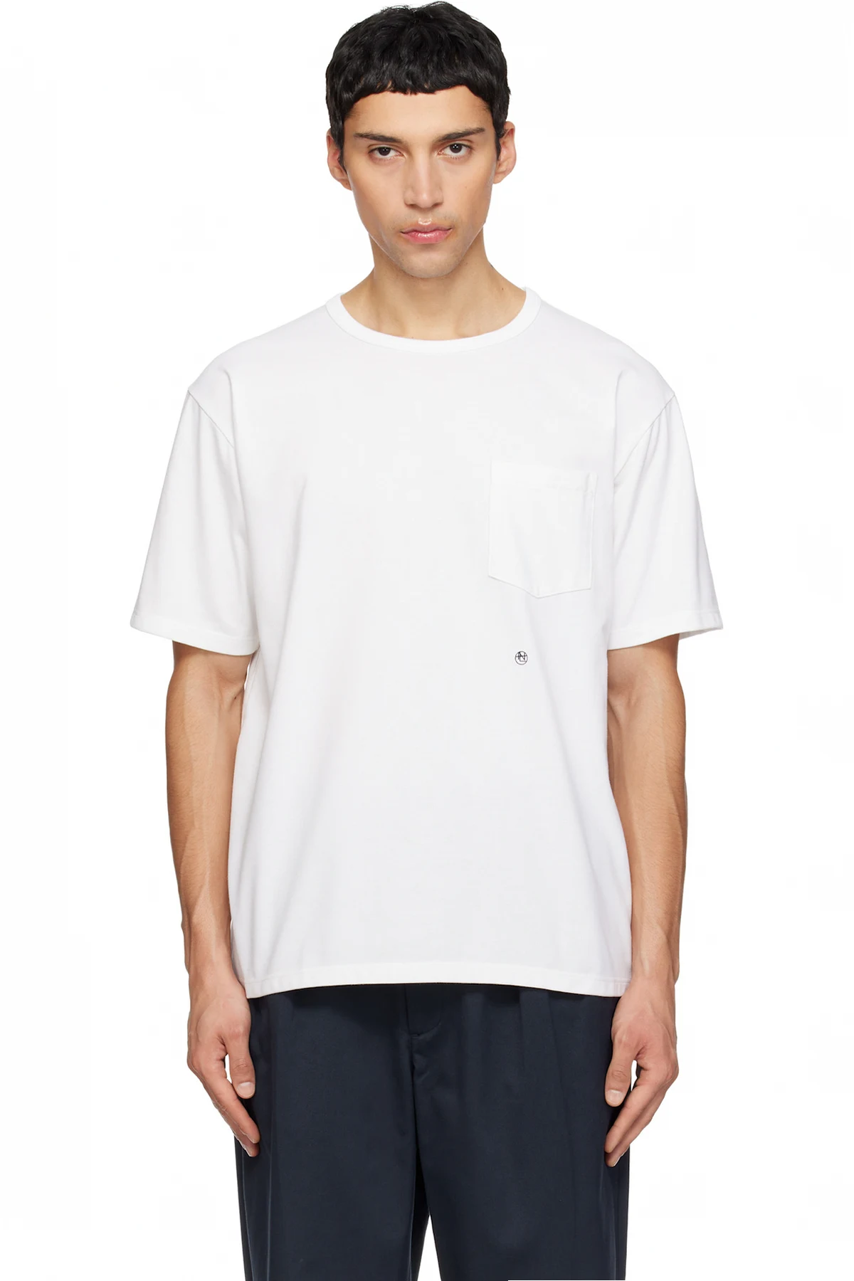 White COOLMAX Jersey Pocket T-shirt