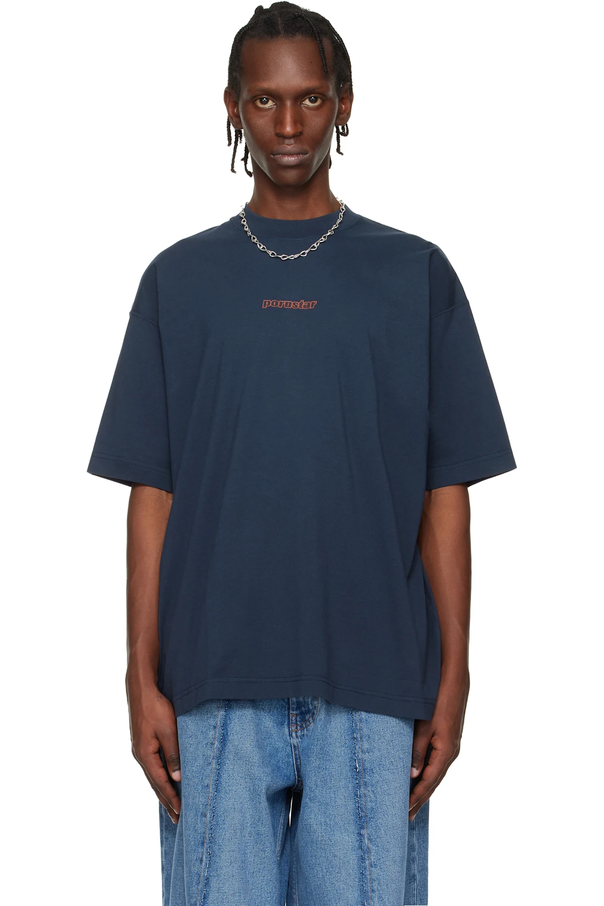 Navy 'Pornstar' T-shirt
