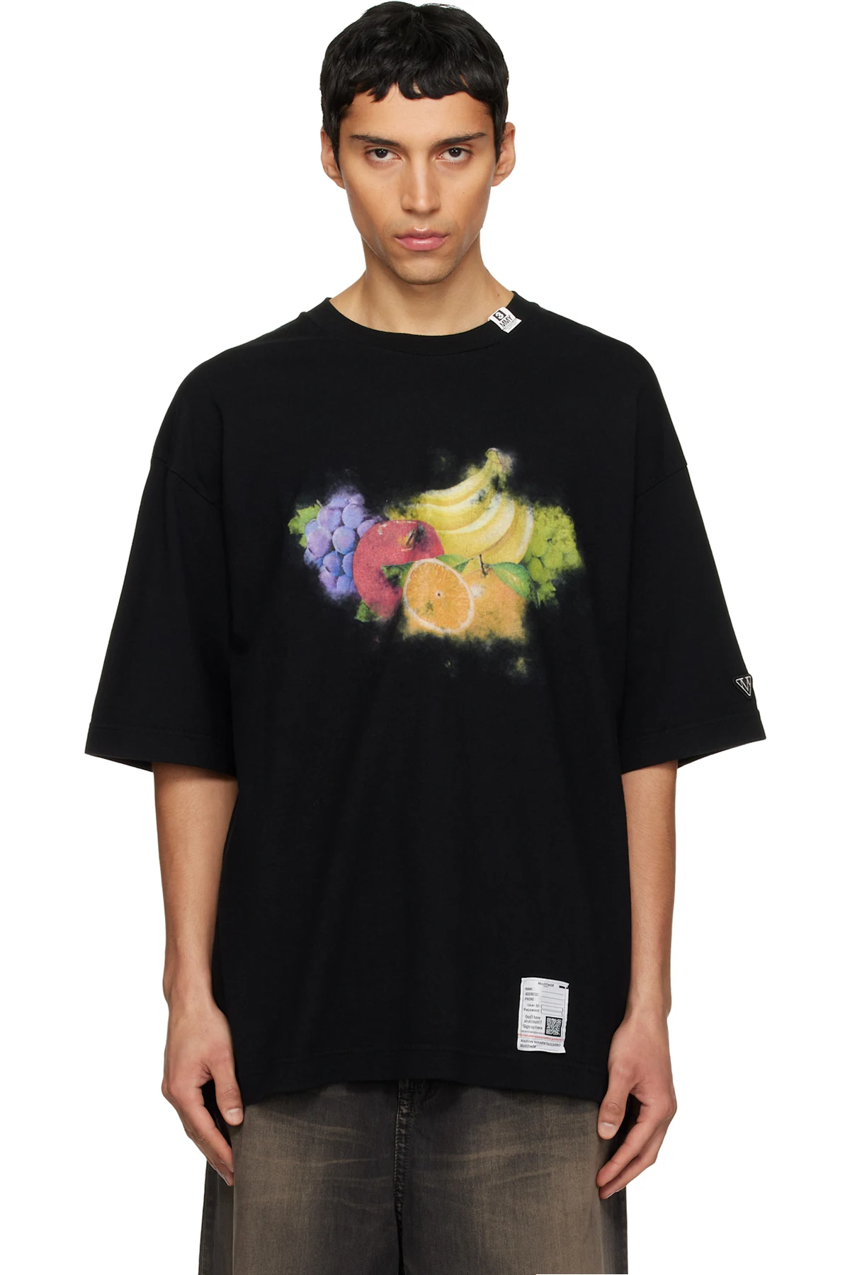 Black Fruit Printed T-shirt