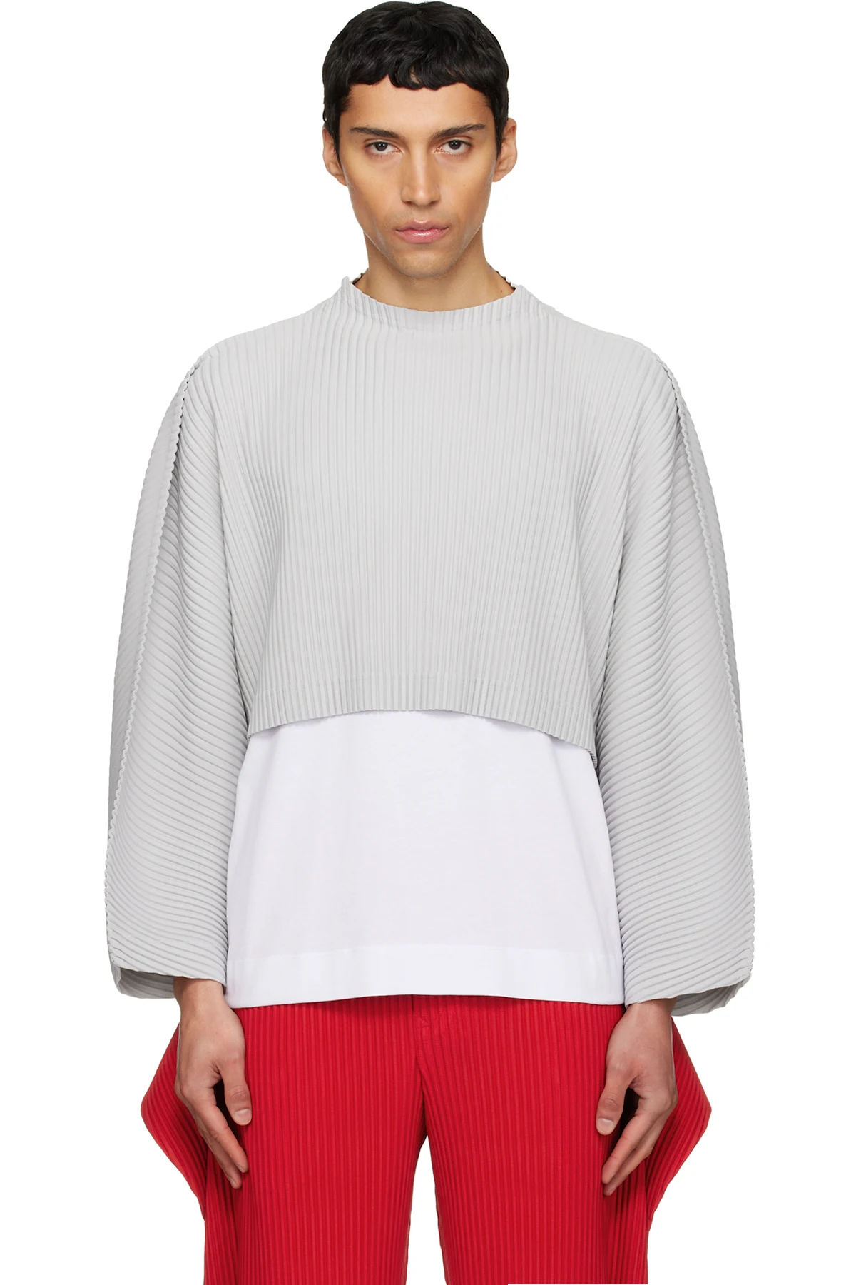 Gray Color Pleats 1 Top