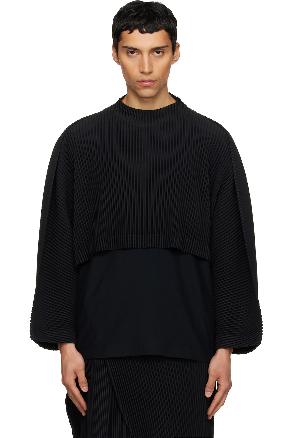 Black Color Pleats 1 T-shirt