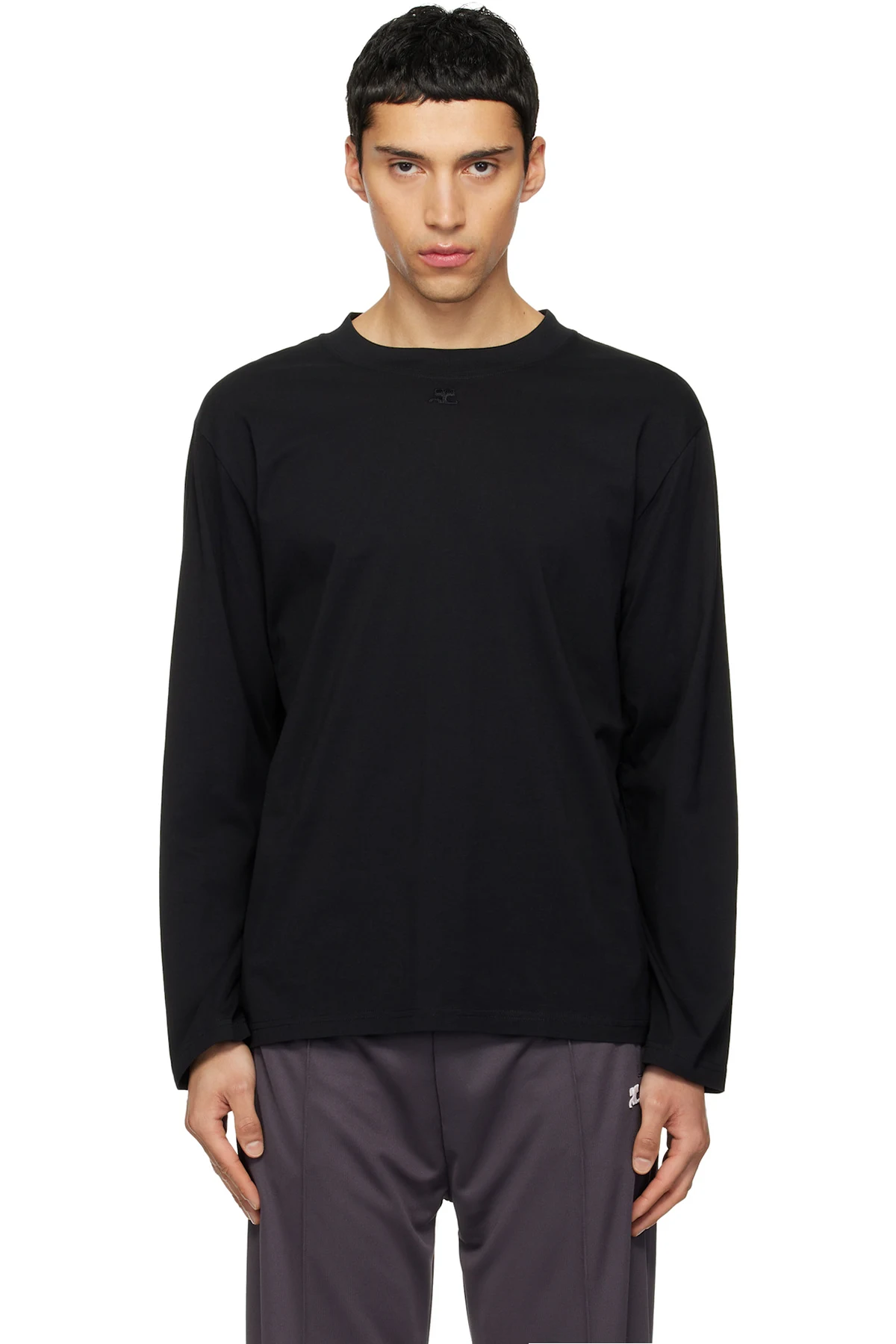 Black Twisted Logo Long Sleeved T-shirt