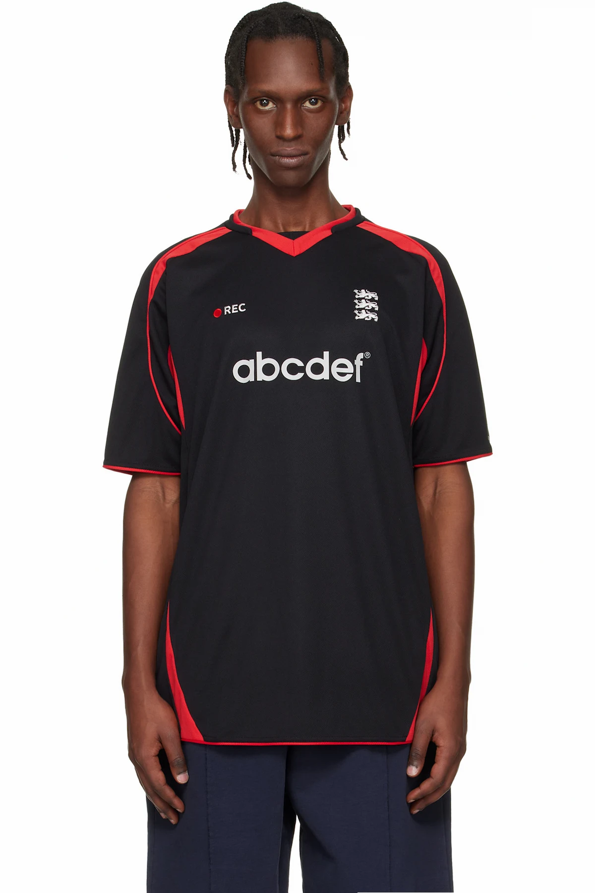 Black & Red Alphabet Football Jersey