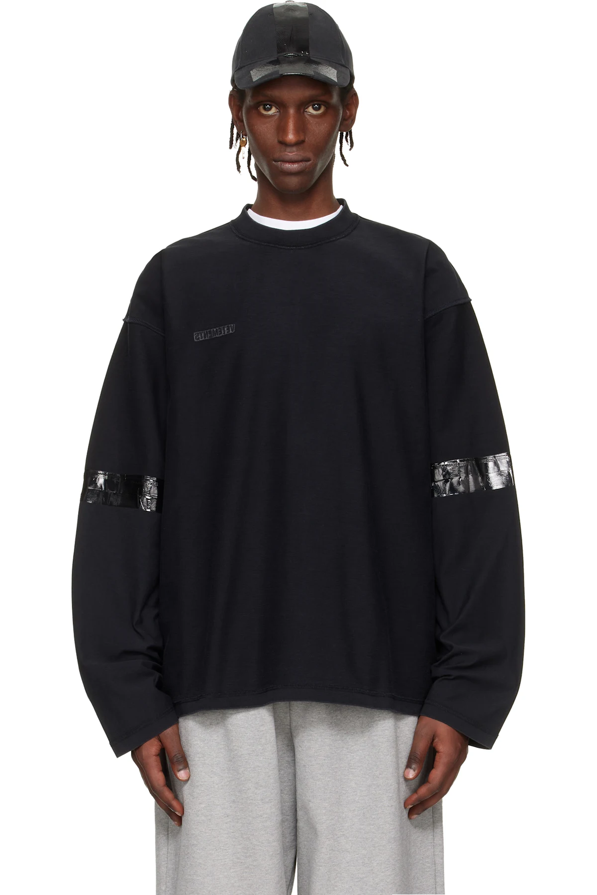 Black Taped Reconstructed Longsleeve T-shirt