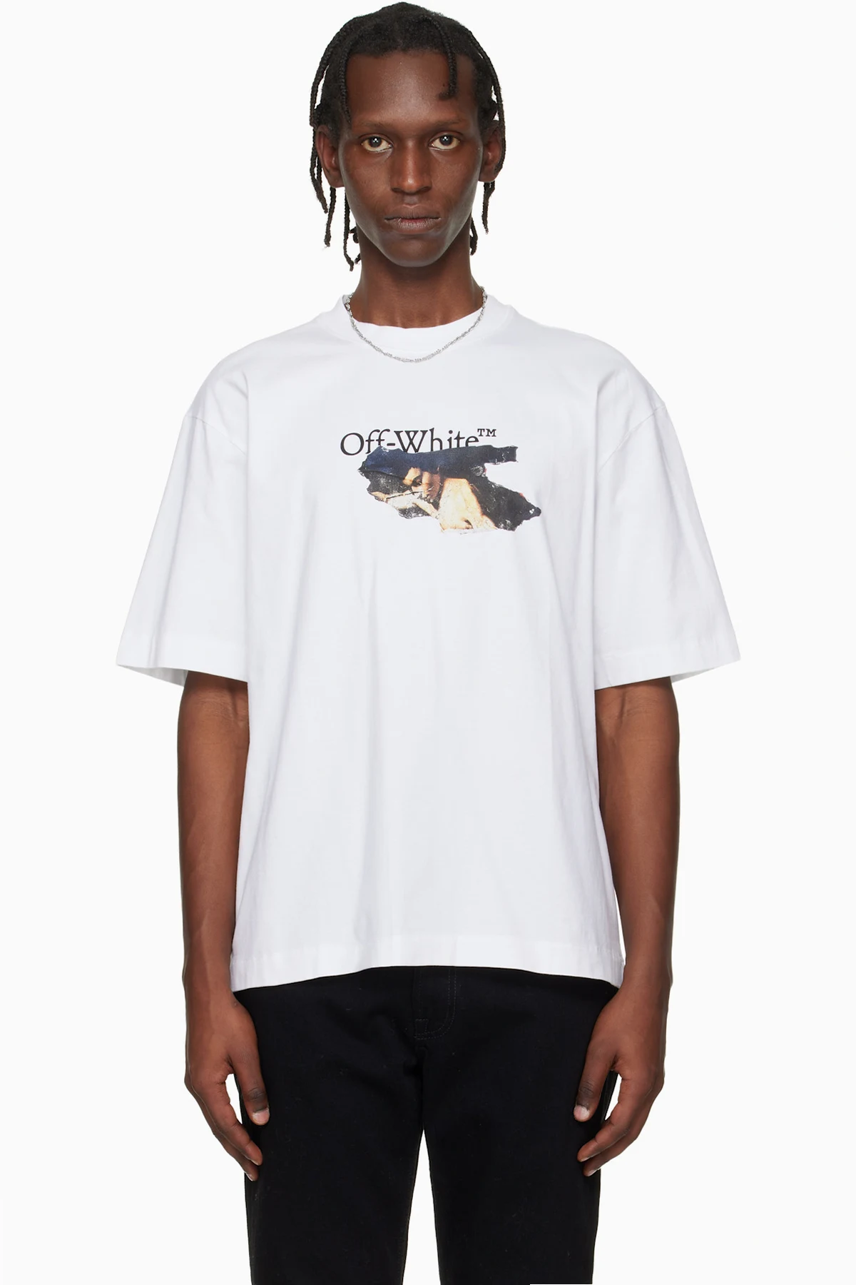 White Paint Arrow Skate Logo T-shirt
