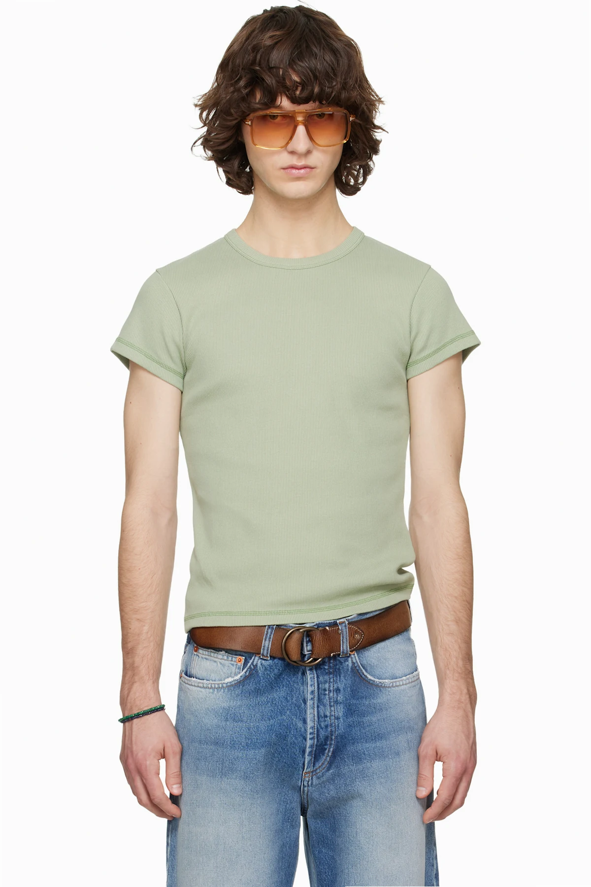 Green Skinny Rib T-shirt