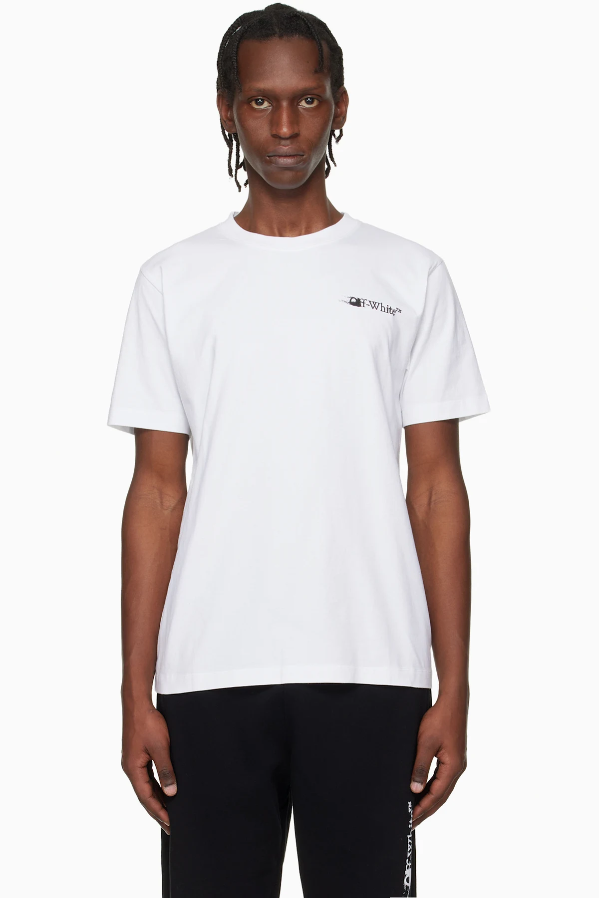 White Ink Arrow Slim Logo T-shirt