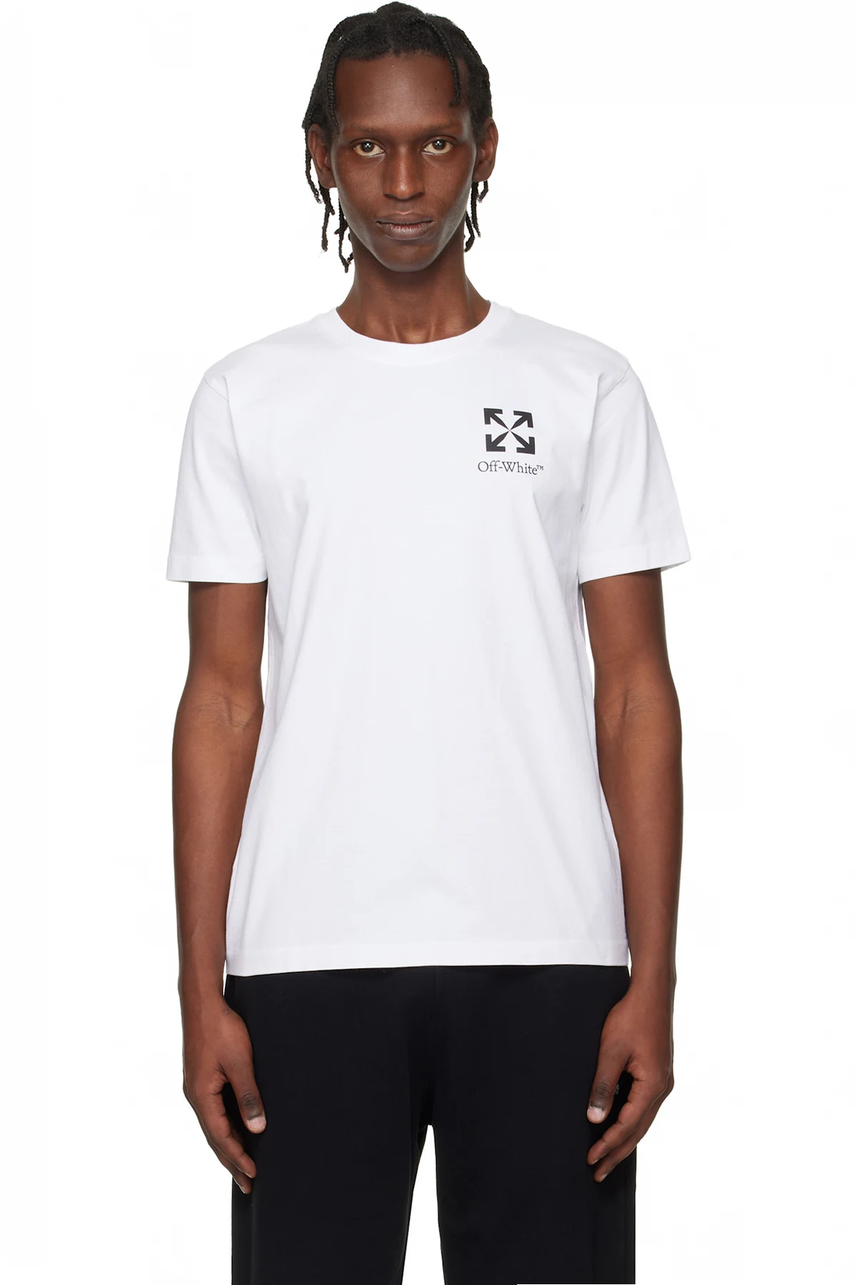 White Small Arrow Slim Logo T-shirt