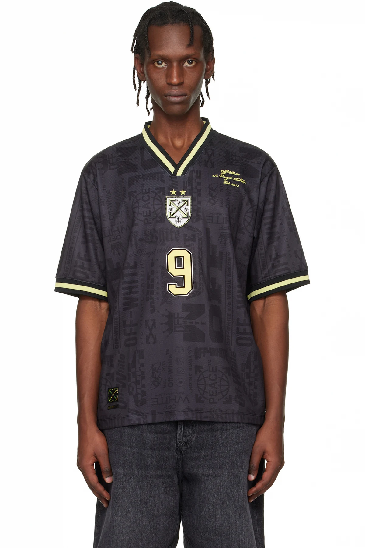 Black Multilogo Soccer Jersey