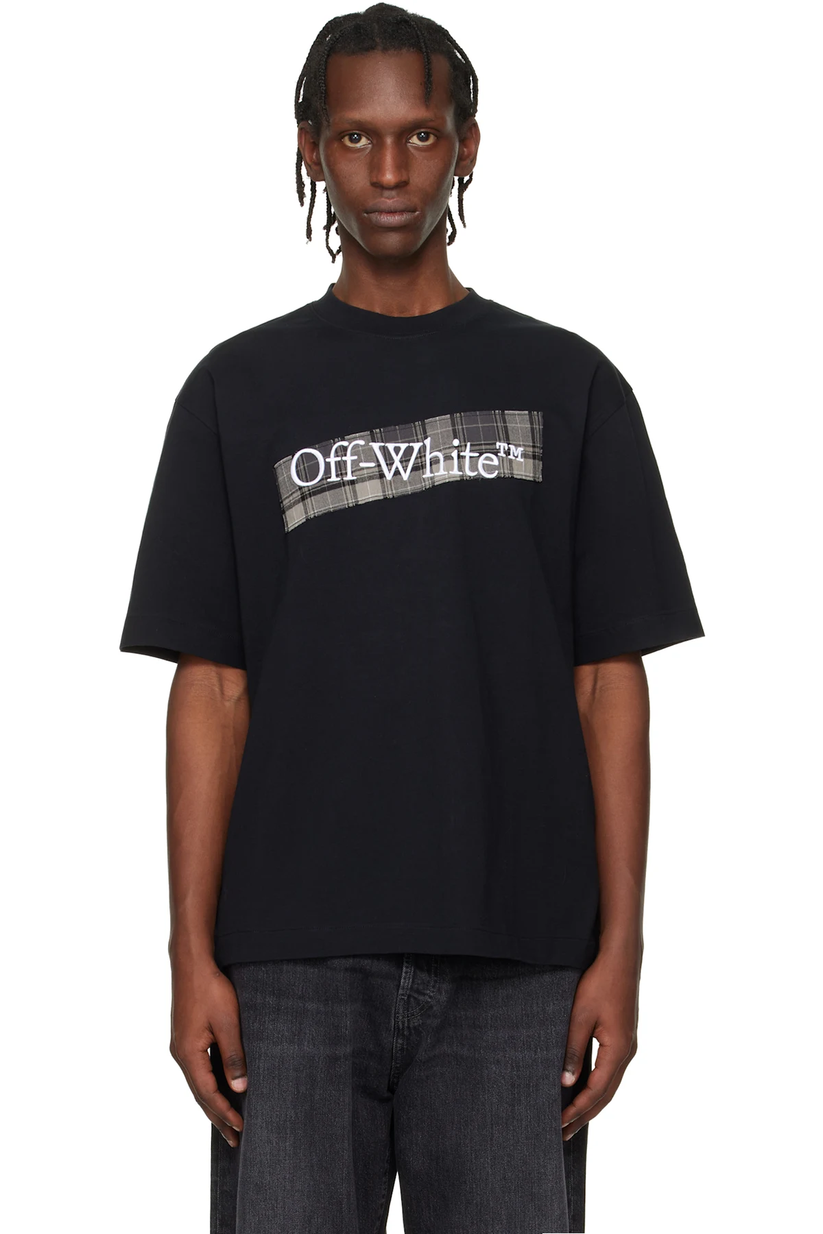 Black Flannel Diagonal Skate Logo T-shirt