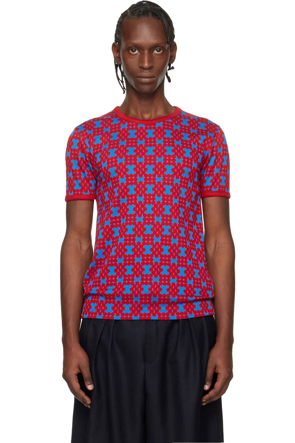 Red & Blue Jacquard T-shirt