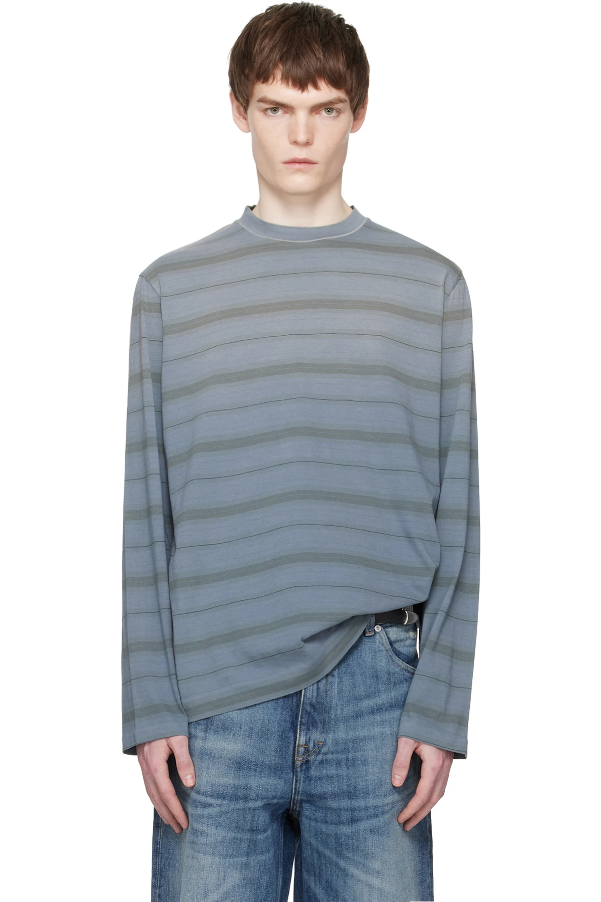 Blue & Gray Box Longsleeve T-shirt