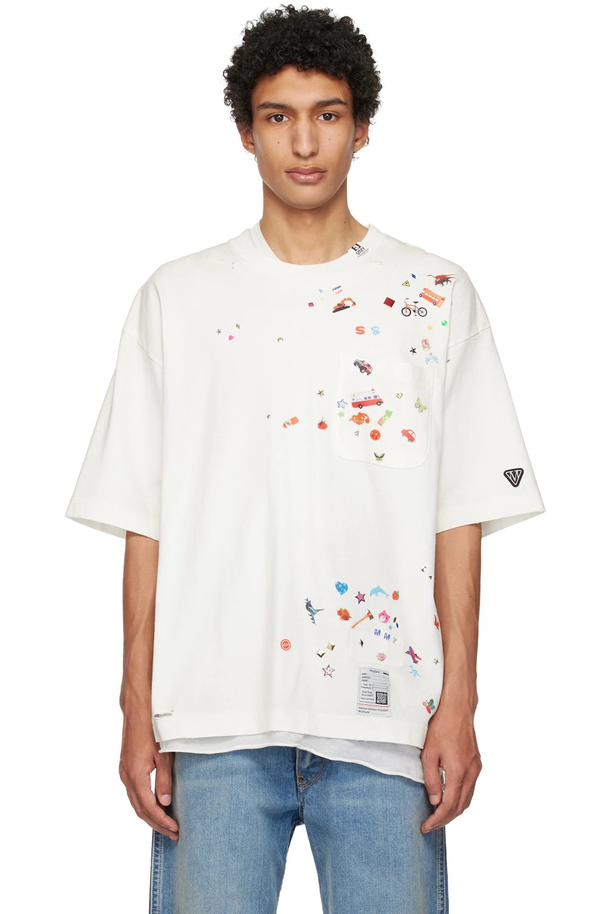 Off-White Kids Sticker Printed T-shirt