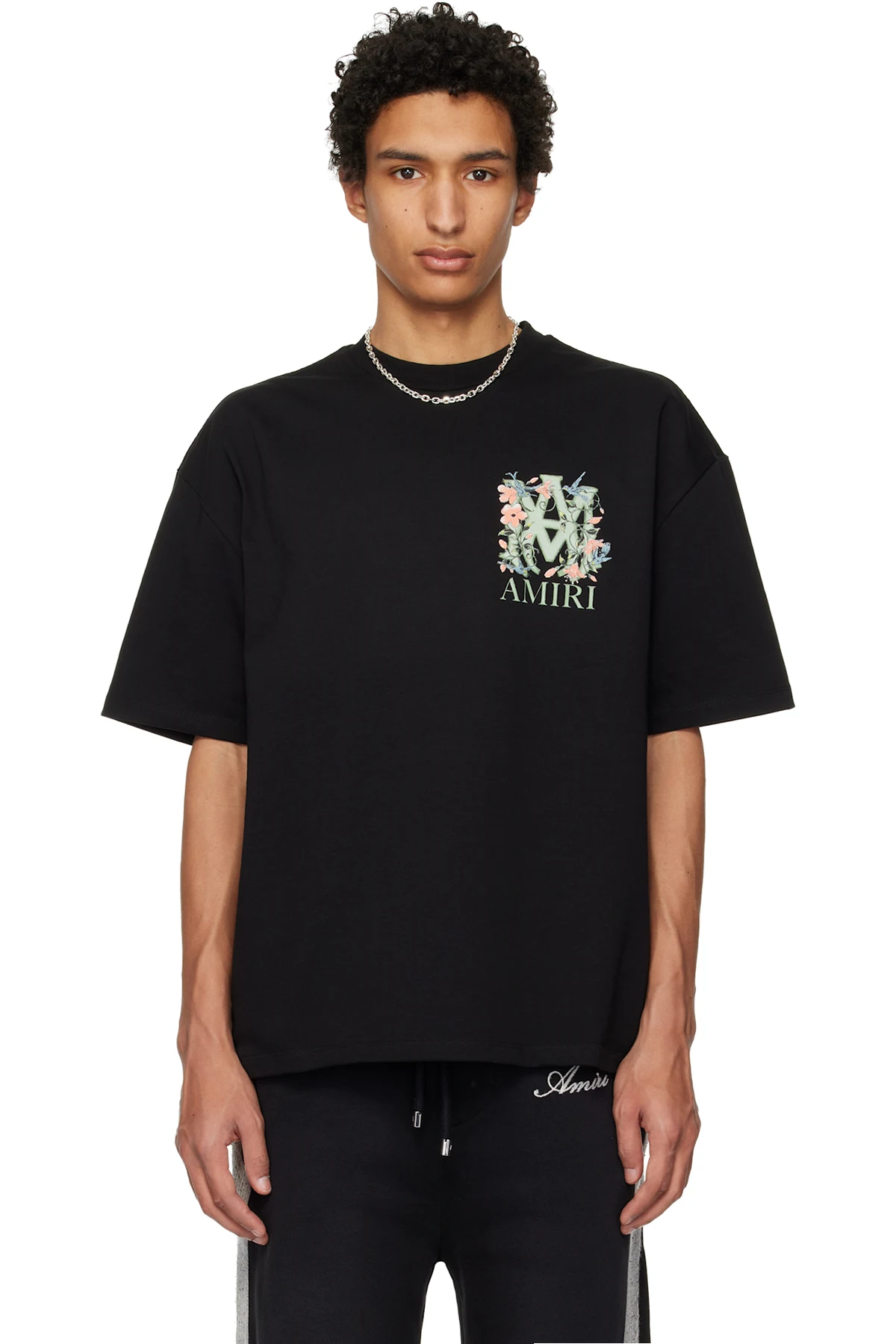 Black MA Floral Oversized T-shirt