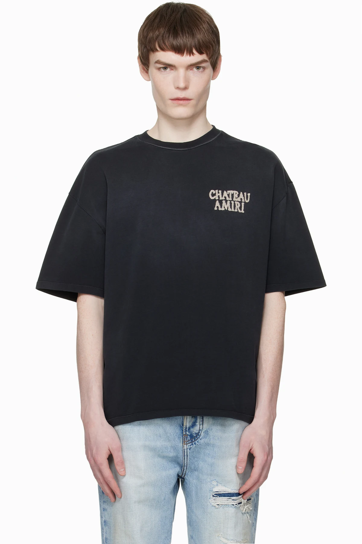 Black 'Chateau Amiri' Oversized T-shirt