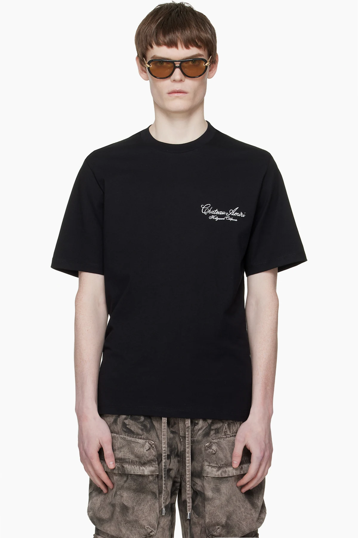 Black 'Chateau' Script T-shirt
