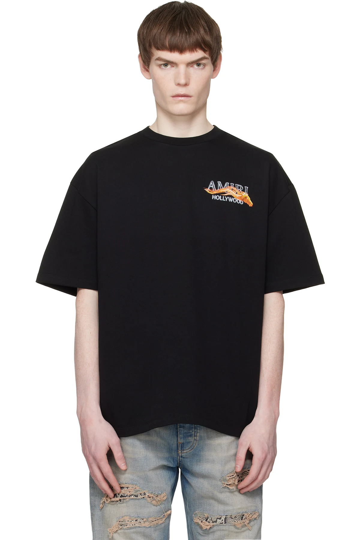 Black 'Amiri Hollywood' Horse Oversized T-shirt