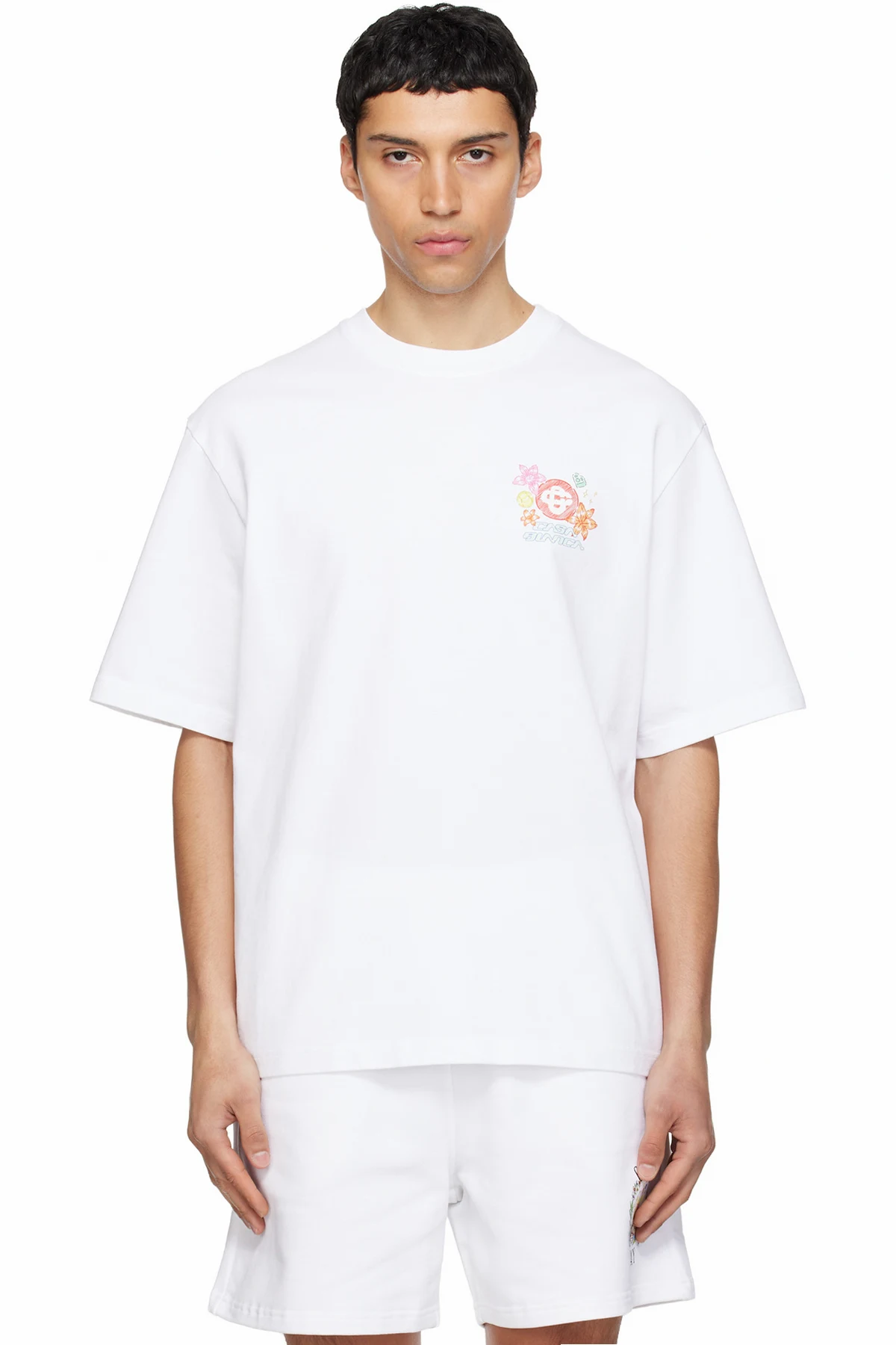 White Collage D'Icônes Graphique T-shirt