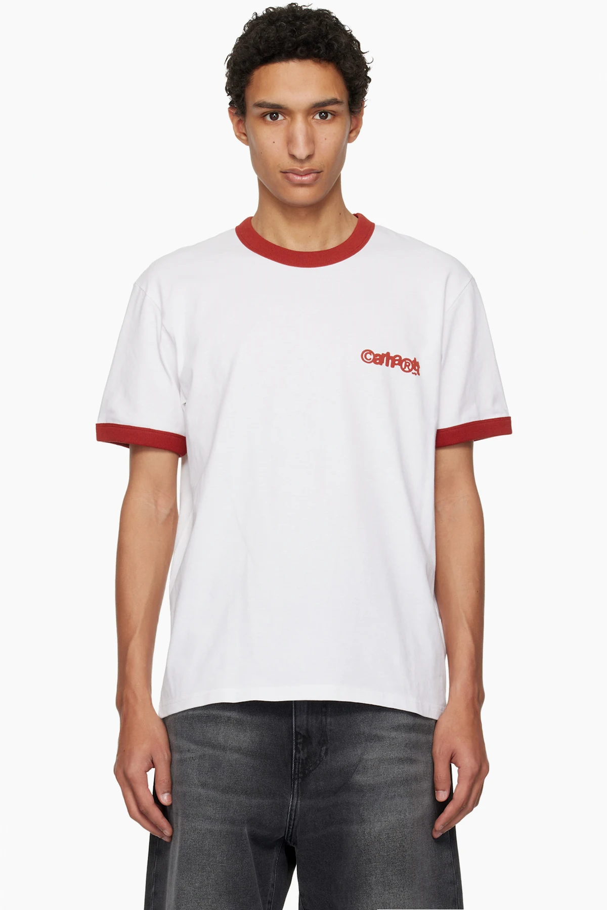 White S/S Lp Ringer T-shirt